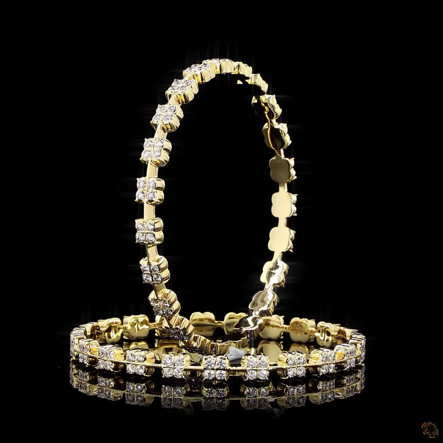 Diamond Bangles in 18KT Yellow Gold