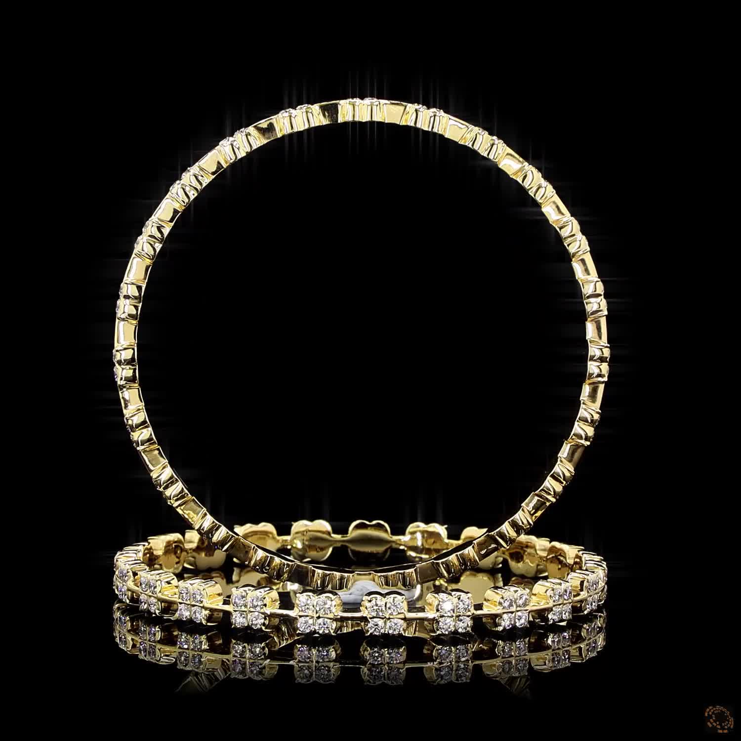 Diamond Bangles in 18KT Yellow Gold