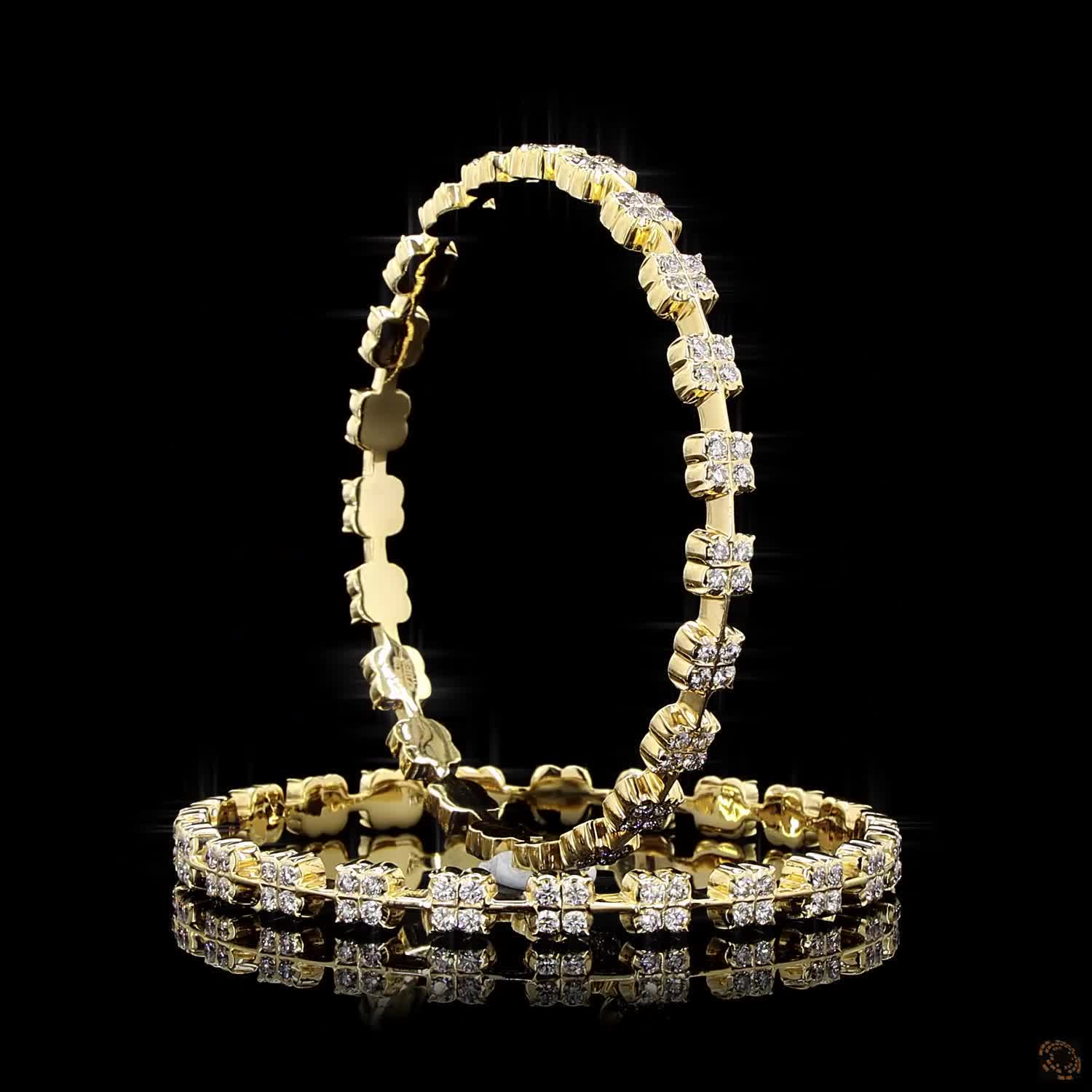 Diamond Bangles in 18KT Yellow Gold