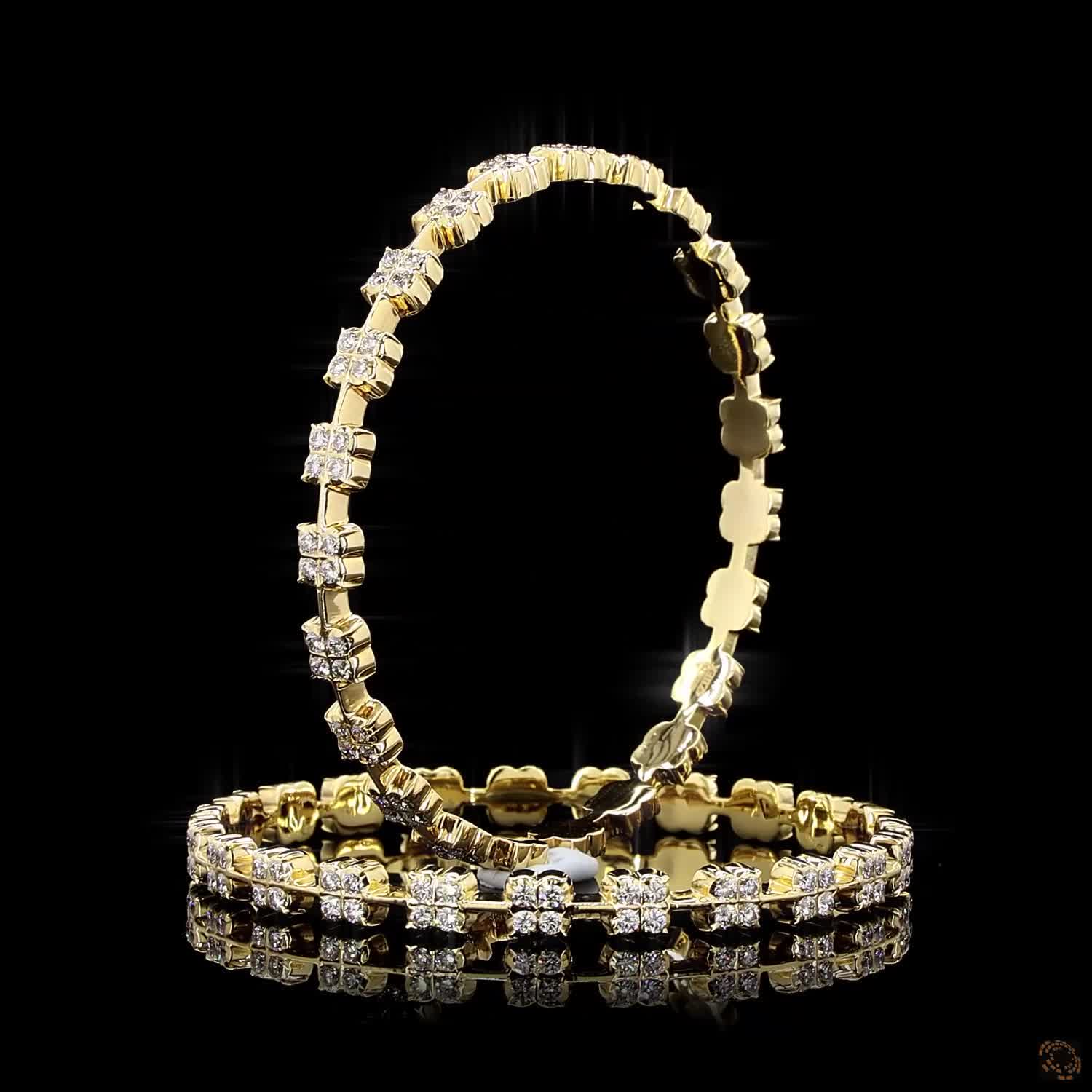 Diamond Bangles in 18KT Yellow Gold