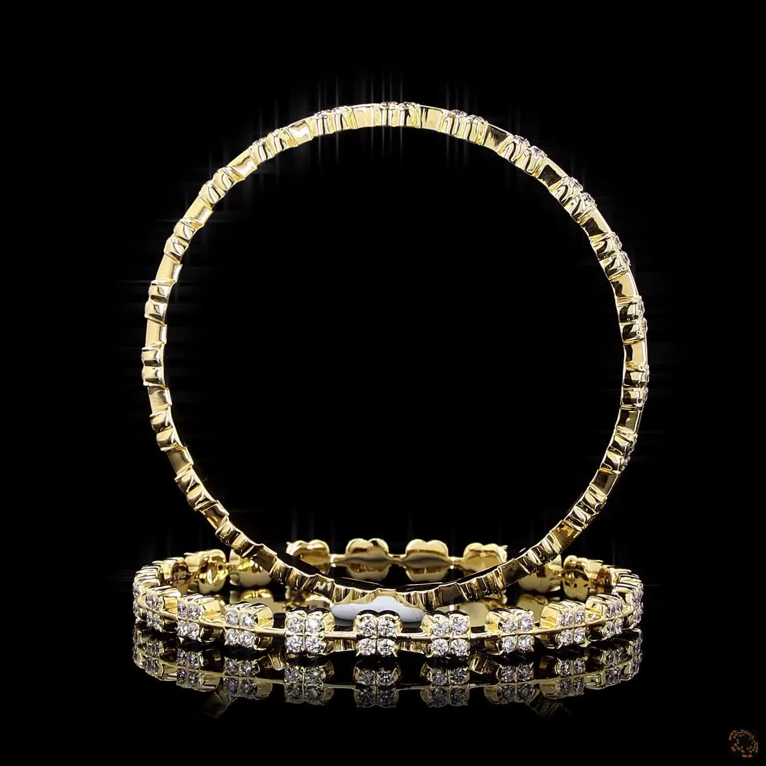 Diamond Bangles in 18KT Yellow Gold