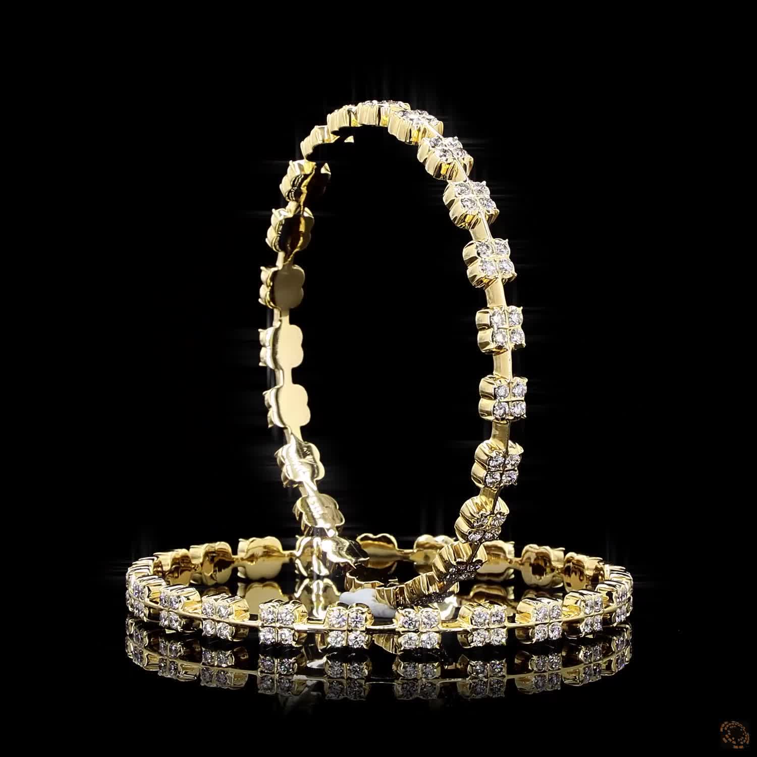 Diamond Bangles in 18KT Yellow Gold