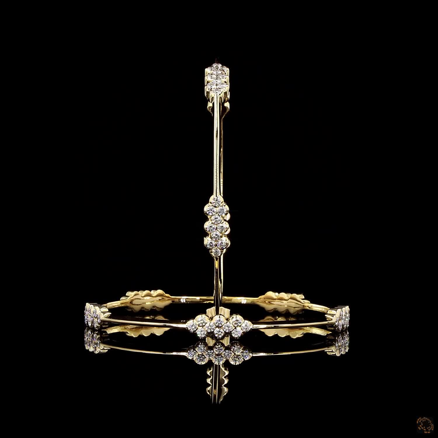 Diamond Bangles in 18KT Yellow Gold