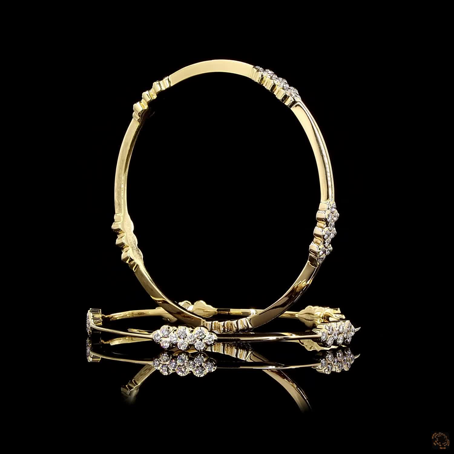 Diamond Bangles in 18KT Yellow Gold