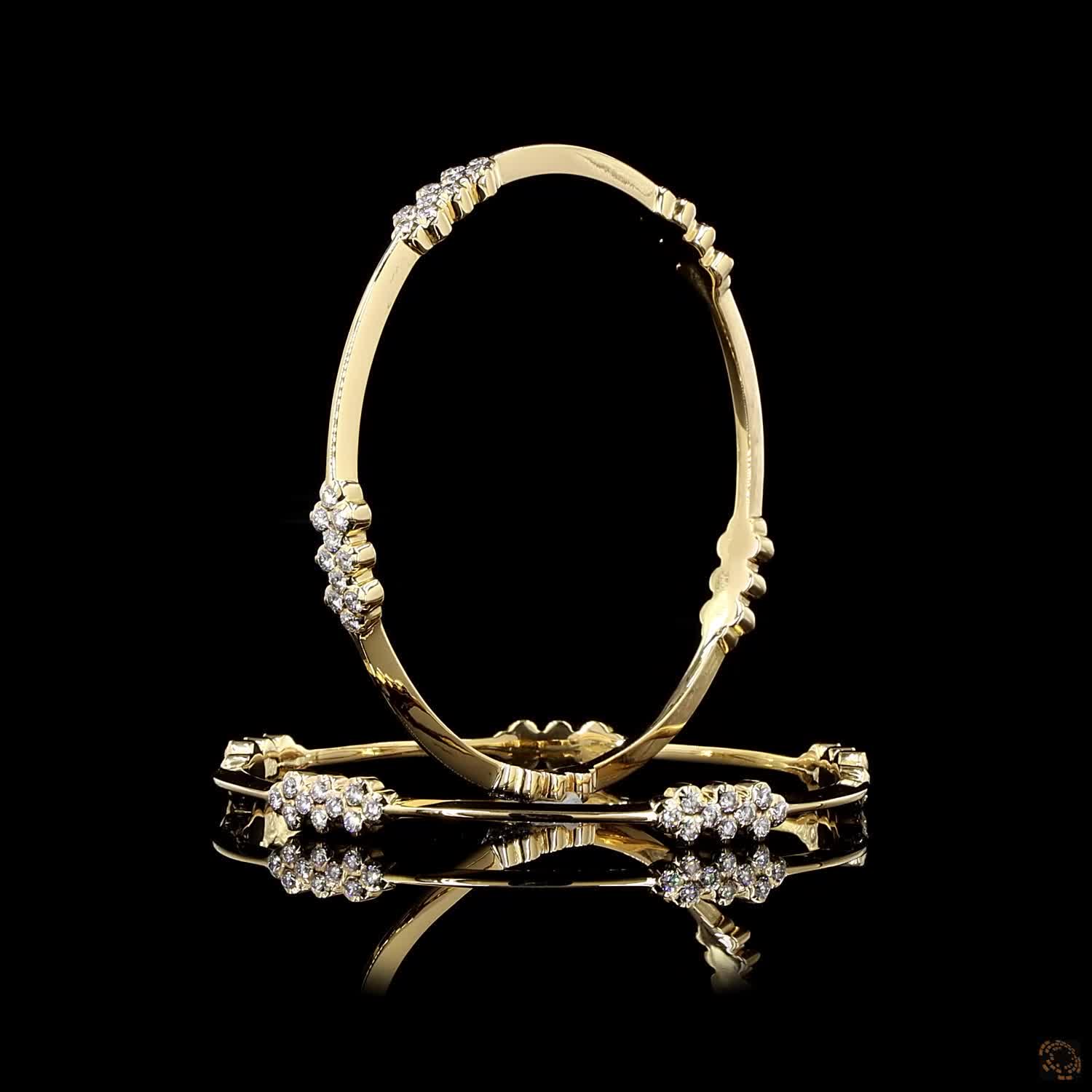Diamond Bangles in 18KT Yellow Gold