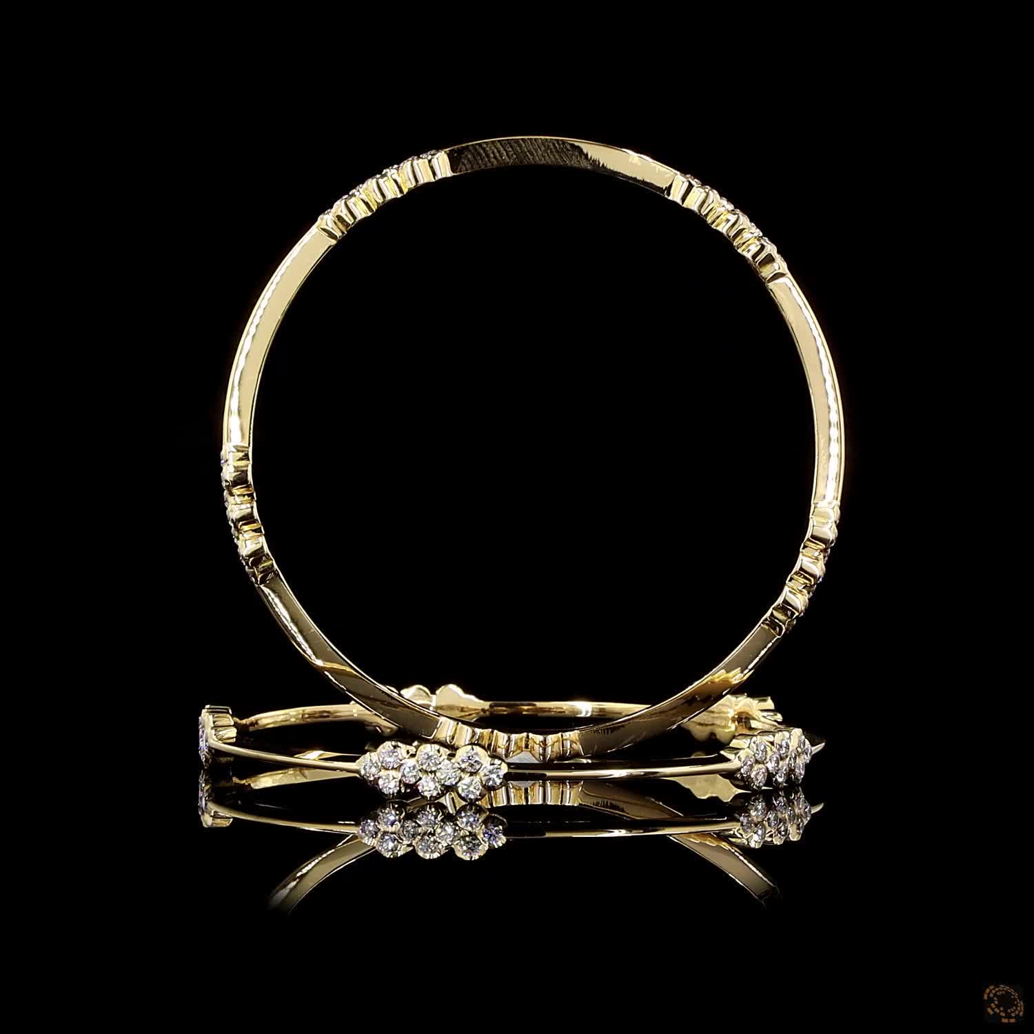Diamond Bangles in 18KT Yellow Gold