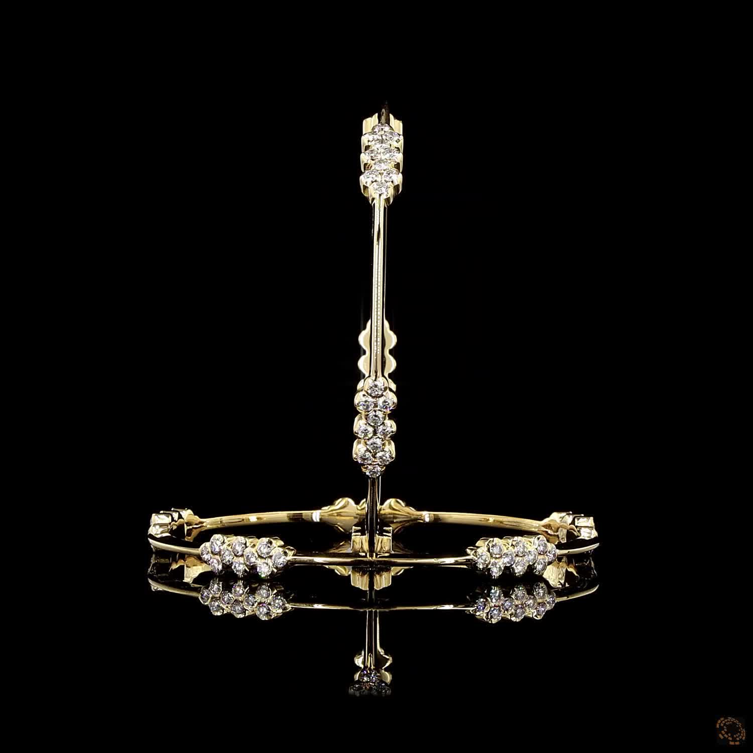 Diamond Bangles in 18KT Yellow Gold