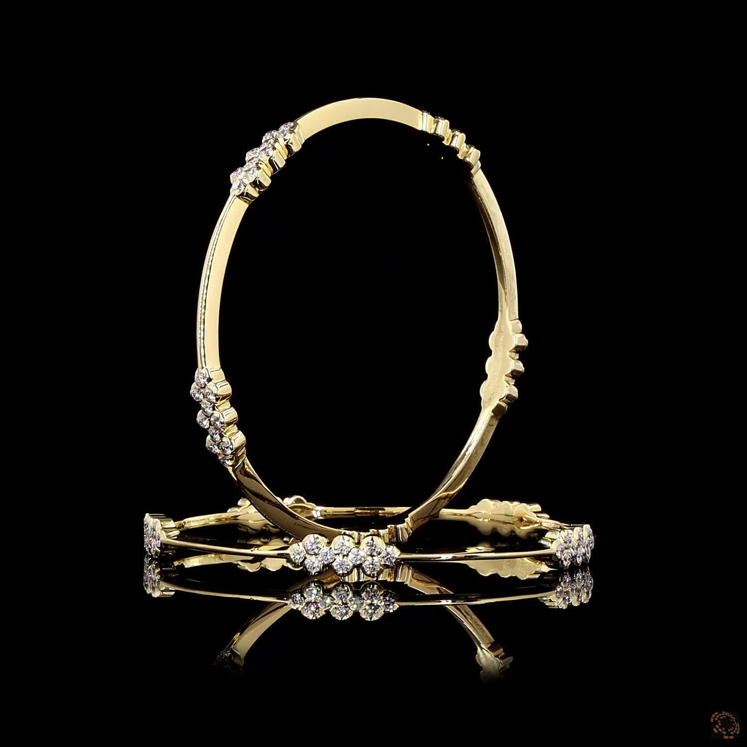 Diamond Bangles in 18KT Yellow Gold