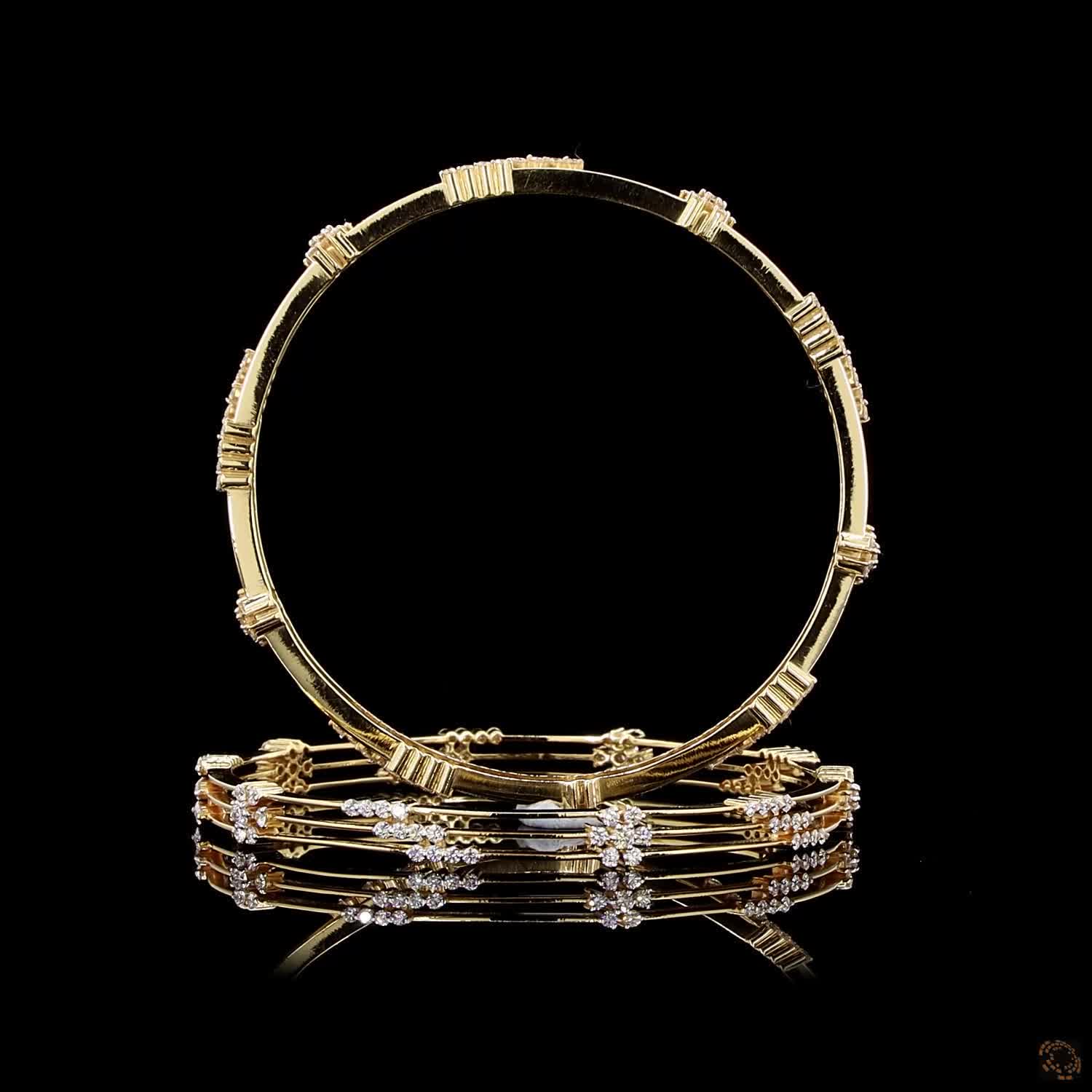 Diamond Bangles in 22KT Yellow Gold
