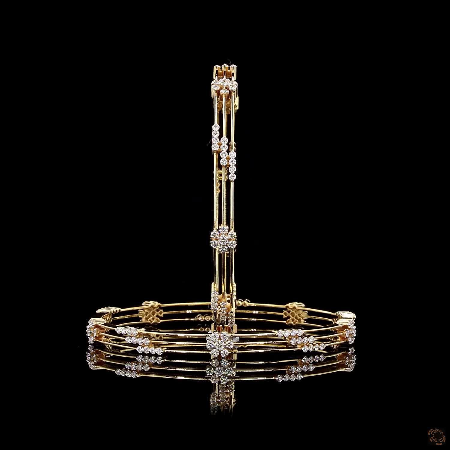 Diamond Bangles in 22KT Yellow Gold