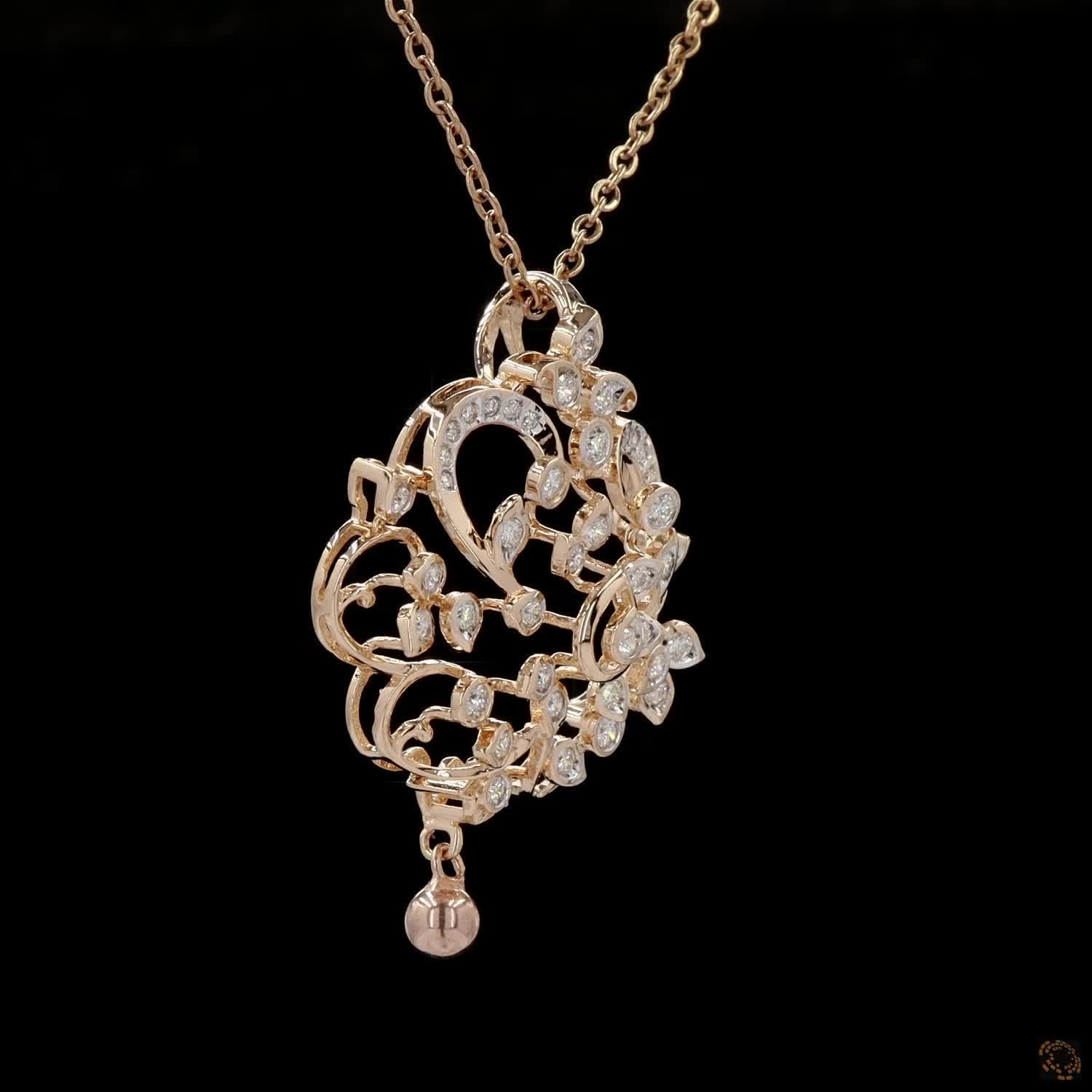 Diamond Pendant in 18KT Yellow Gold
