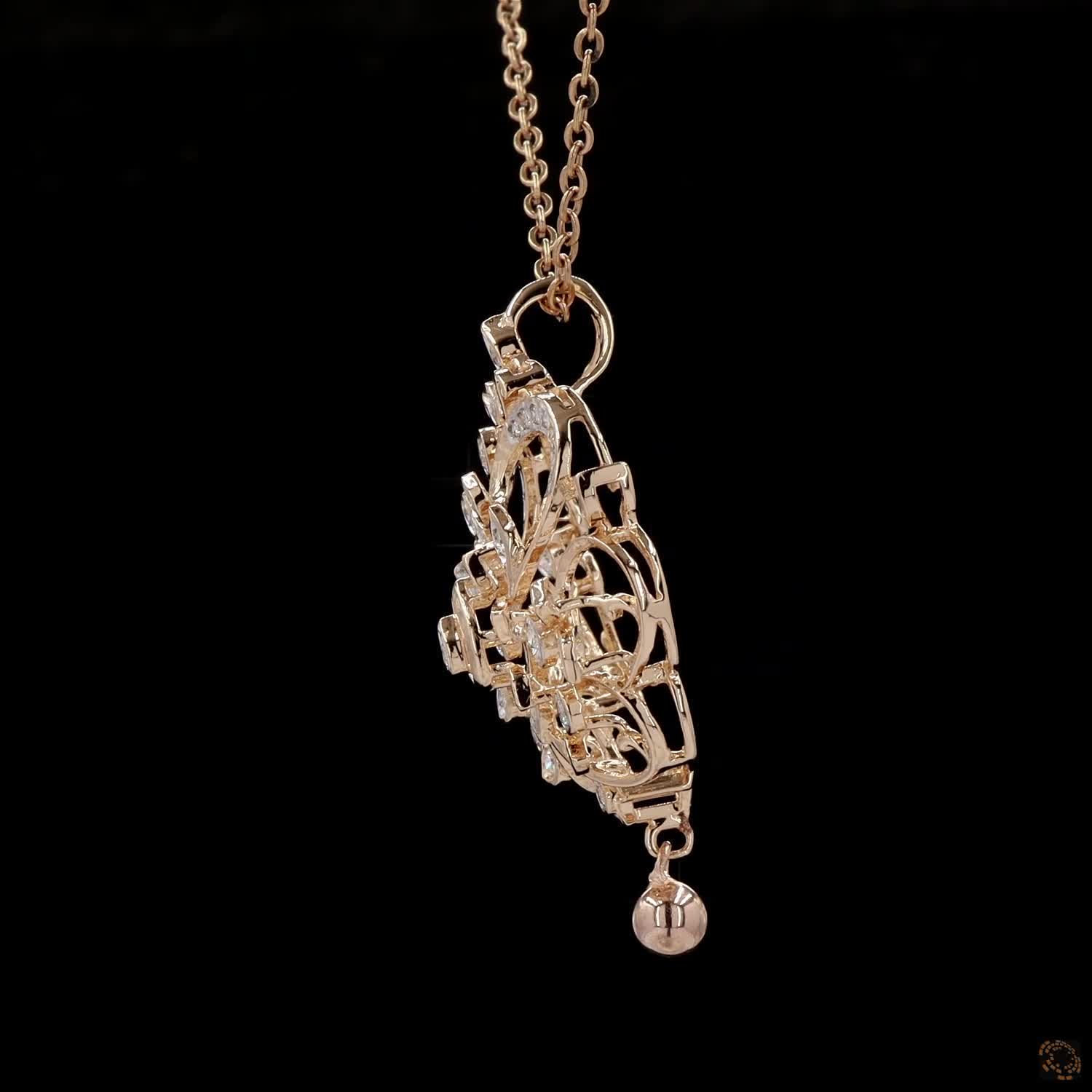 Diamond Pendant in 18KT Yellow Gold