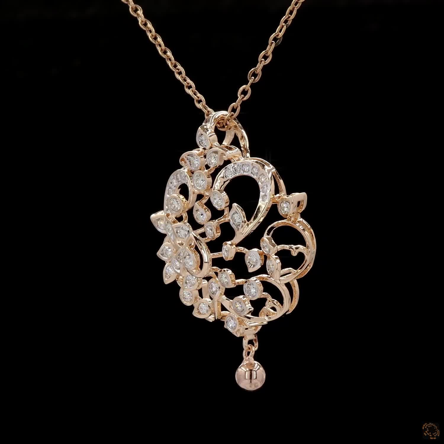 Diamond Pendant in 18KT Yellow Gold
