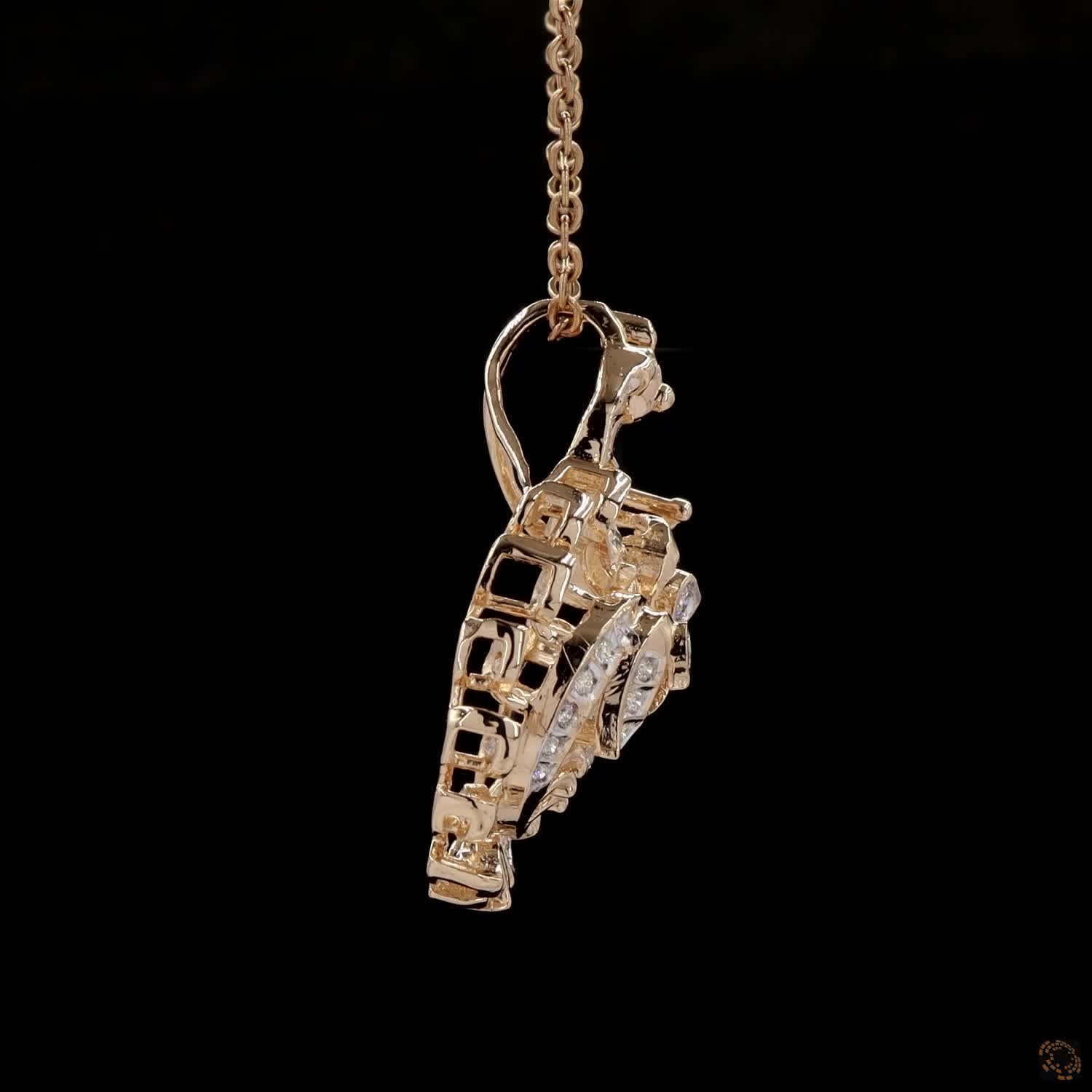 Diamond Pendant in 18KT Yellow Gold