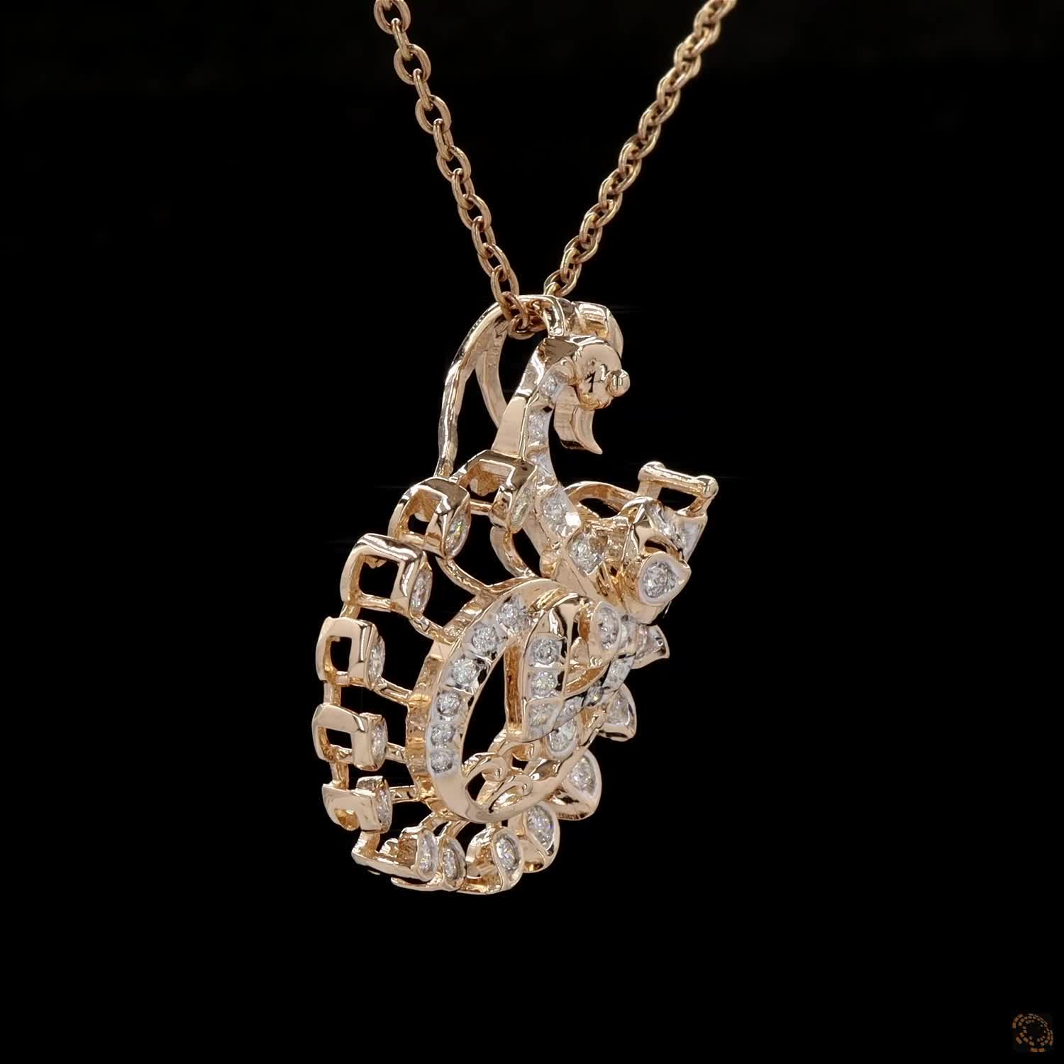 Diamond Pendant in 18KT Yellow Gold