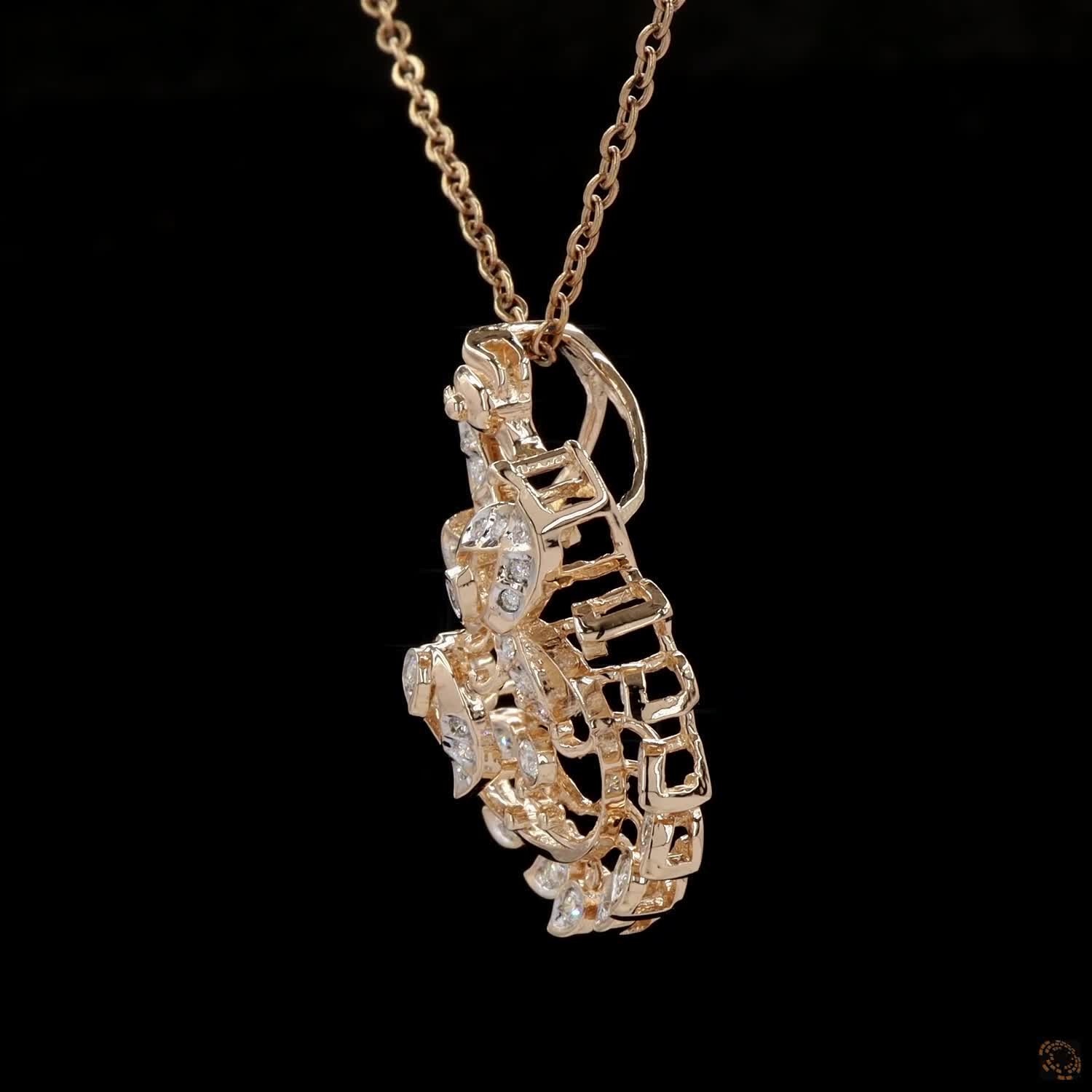Diamond Pendant in 18KT Yellow Gold
