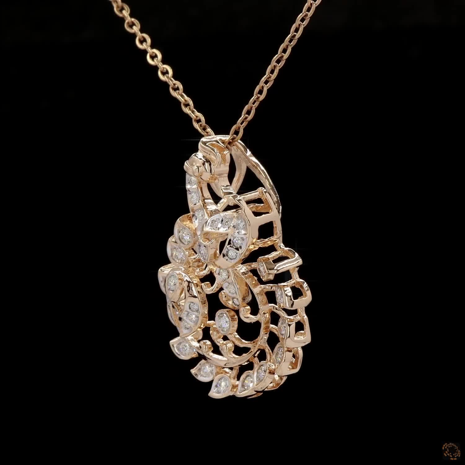 Diamond Pendant in 18KT Yellow Gold