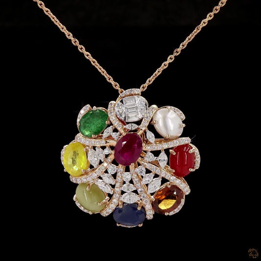 Diamond Pendant in 18KT Rose Gold