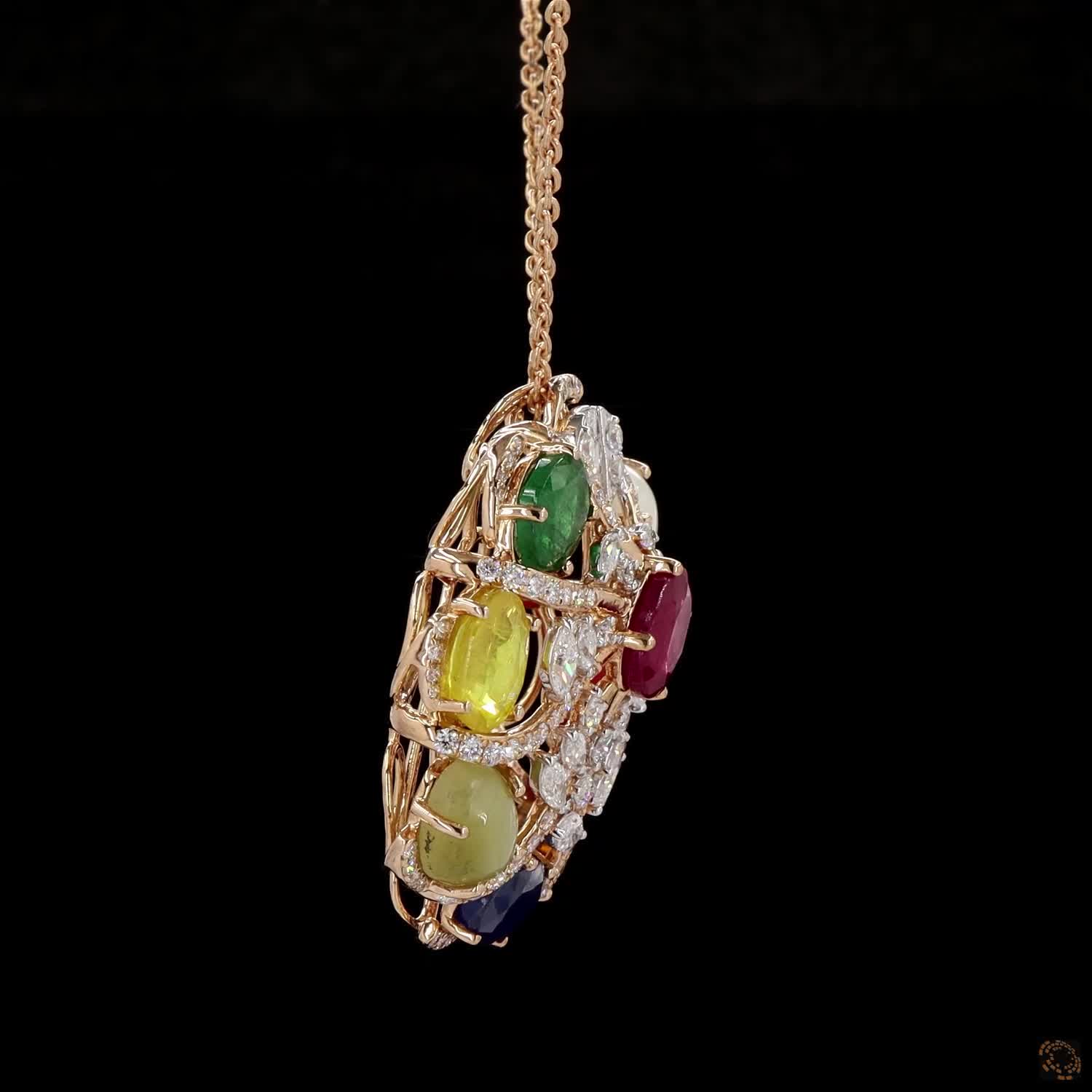 Diamond Pendant in 18KT Rose Gold