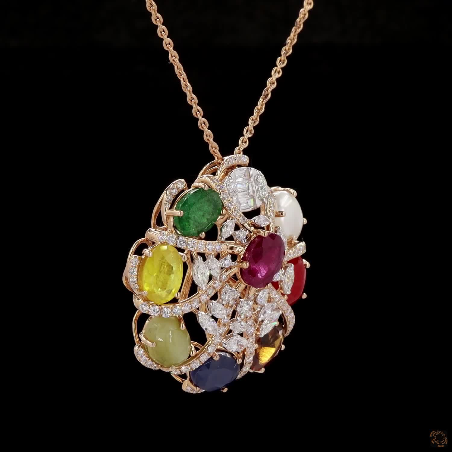 Diamond Pendant in 18KT Rose Gold