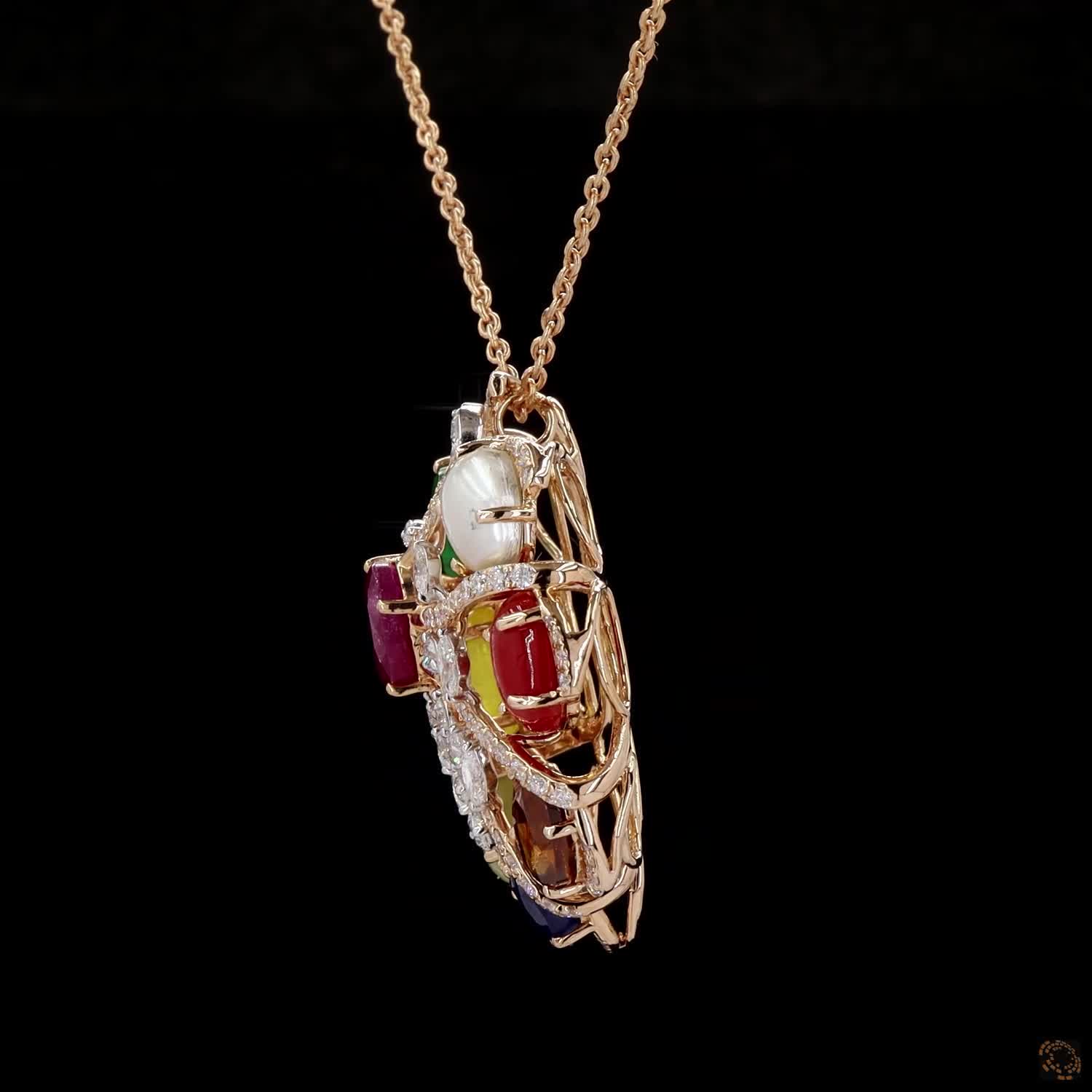 Diamond Pendant in 18KT Rose Gold