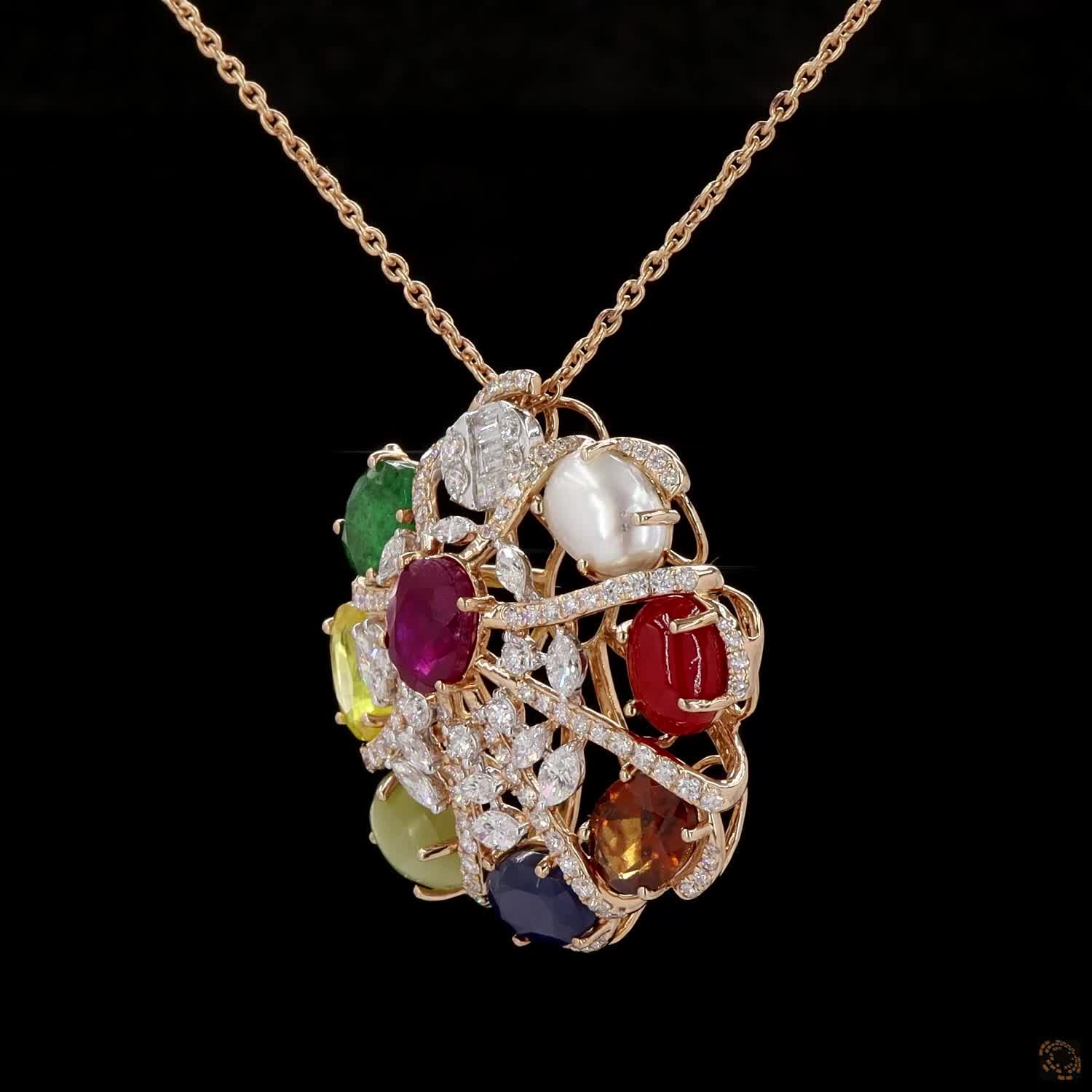 Diamond Pendant in 18KT Rose Gold