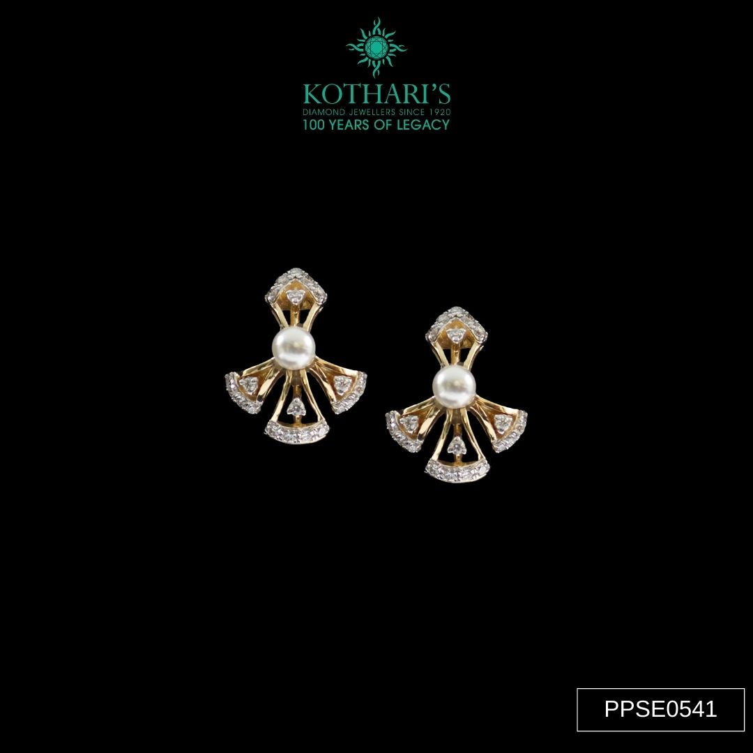 Pearl & Pearl Diamond Pendant Set in 14KT Yellow Gold