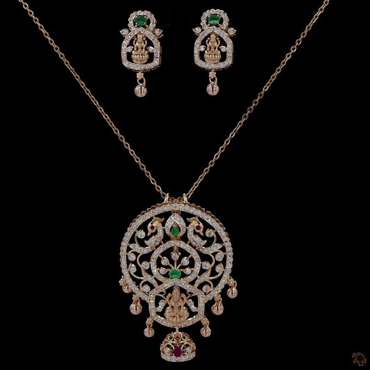 Emerald & Ruby Diamond Pendant Set in 18KT Yellow Gold