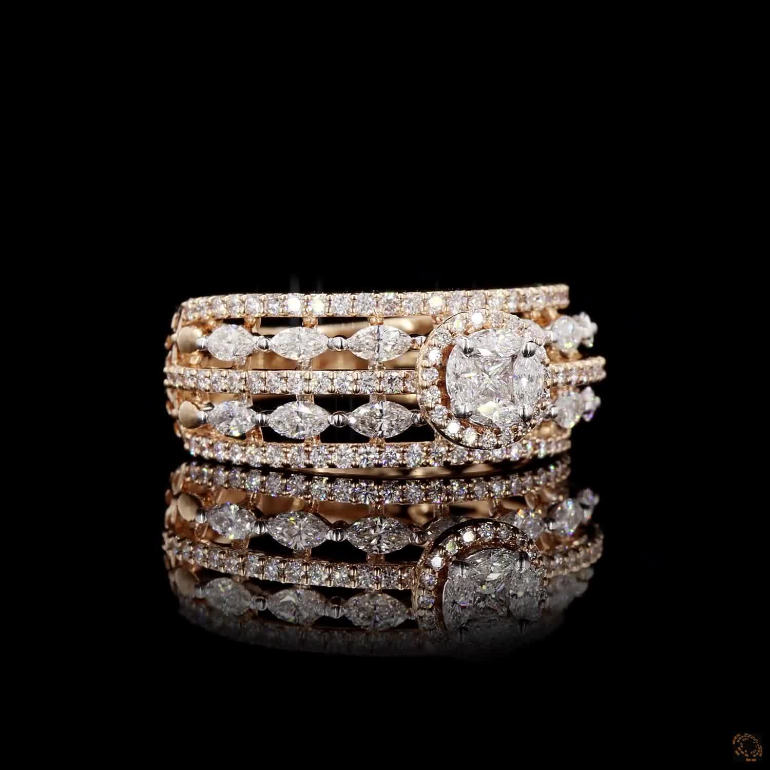 Diamond Ring in 18KT Rose Gold