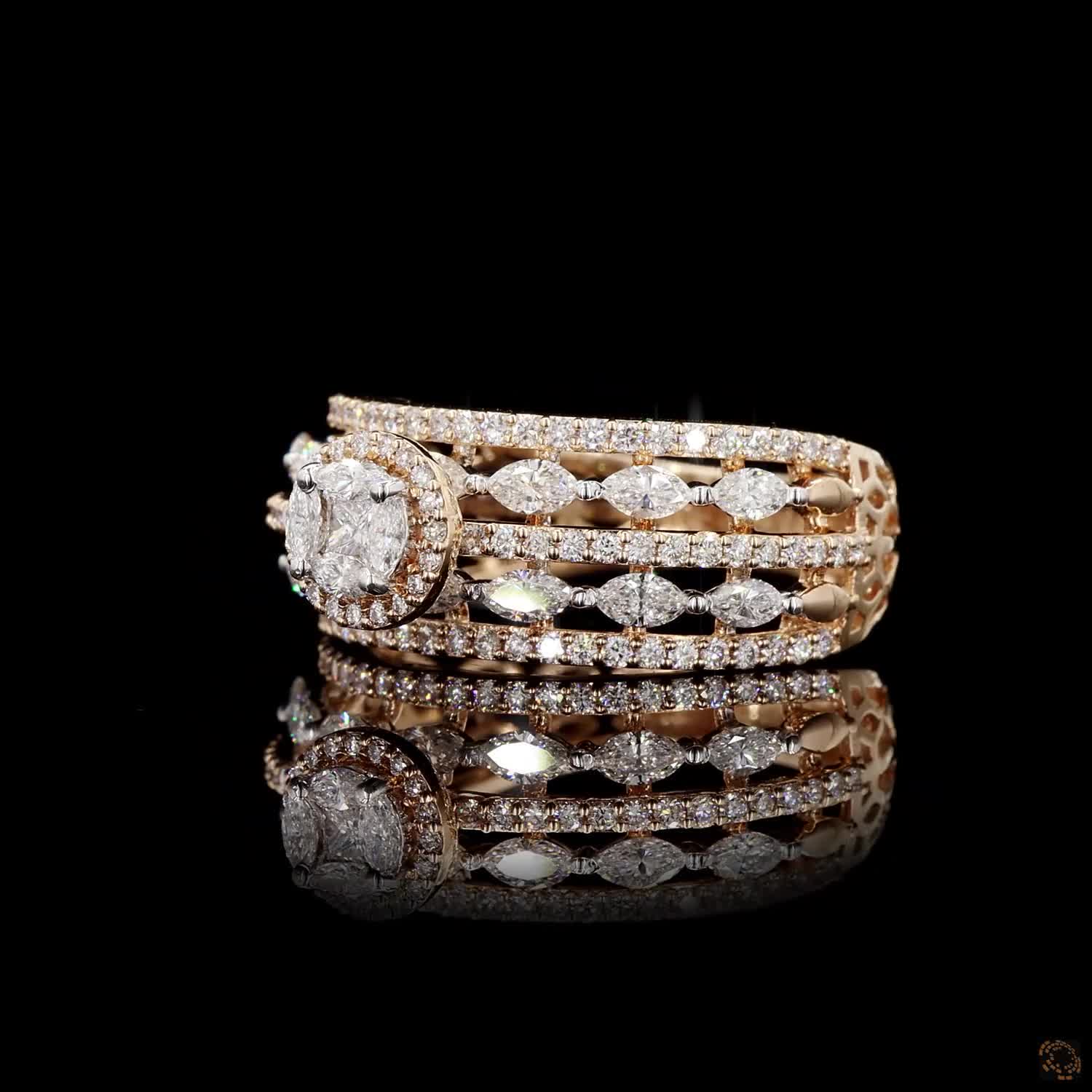 Diamond Ring in 18KT Rose Gold