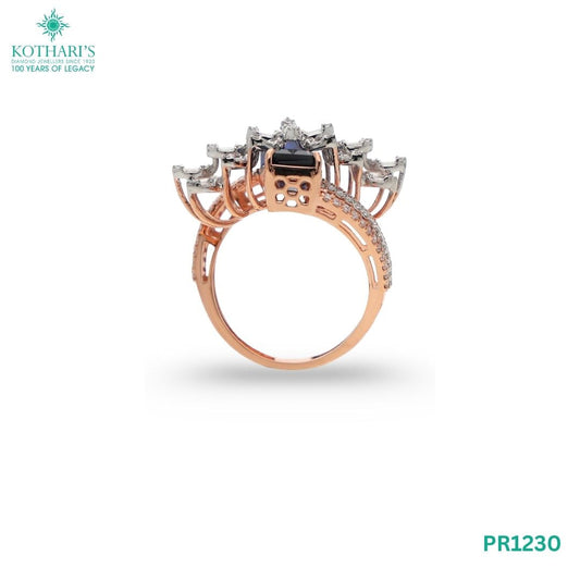 Sapphire Diamond Ring in 18KT Rose Gold