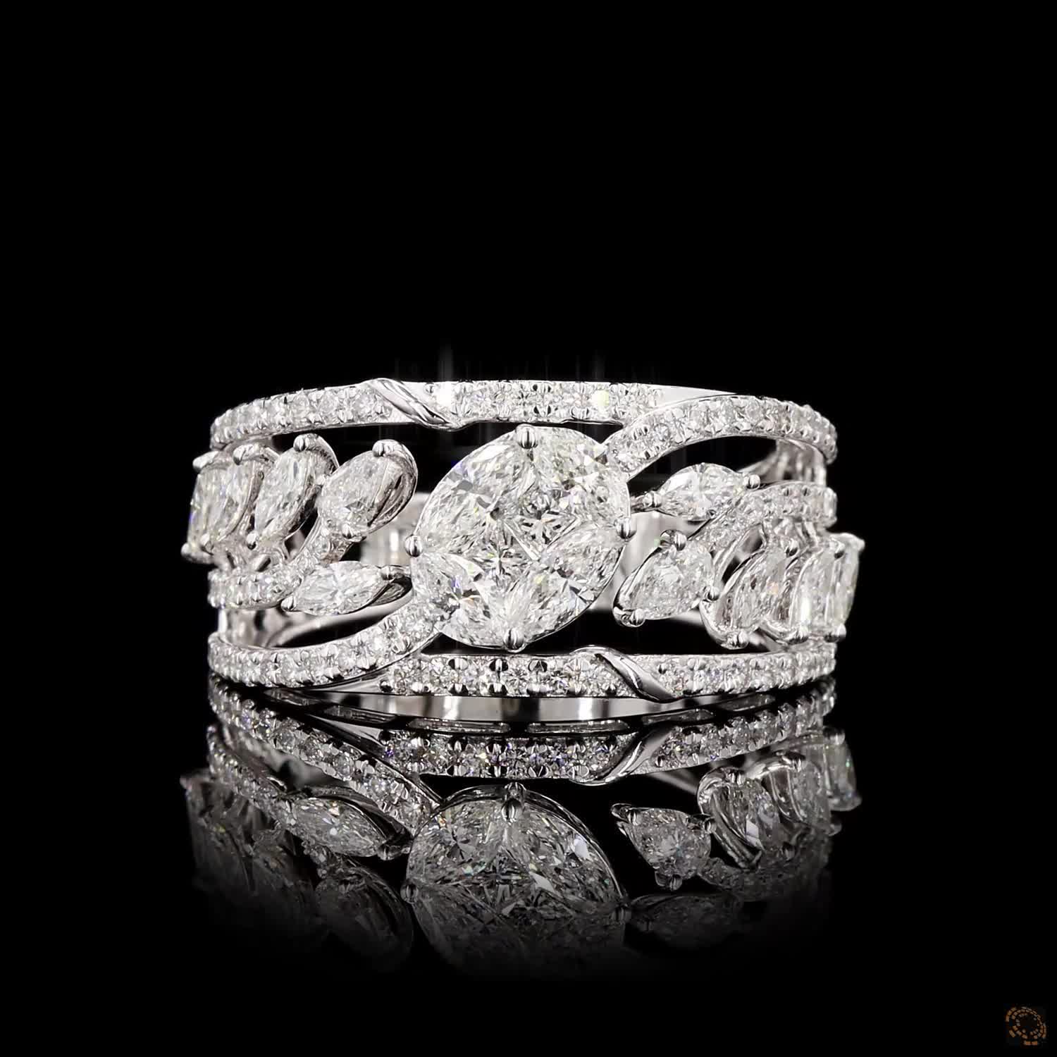 Diamond Ring in 18KT White Gold