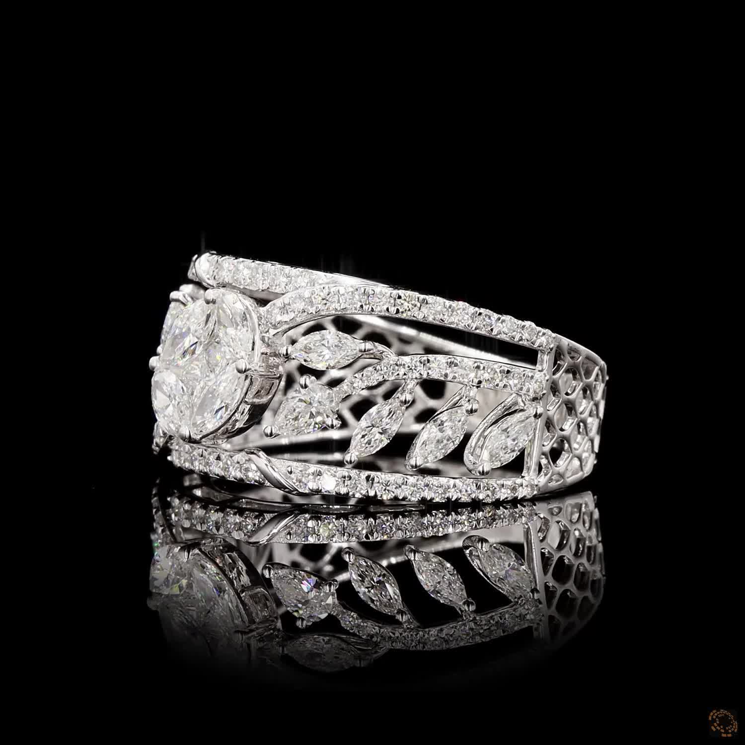 Diamond Ring in 18KT White Gold