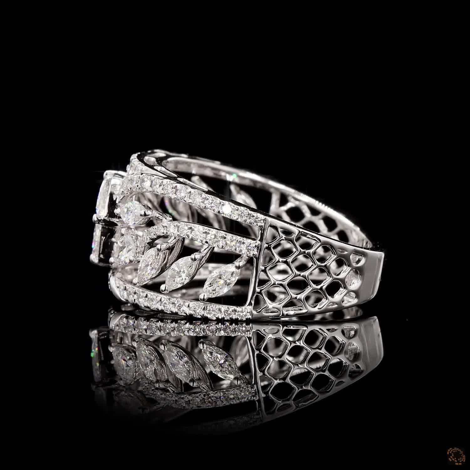 Diamond Ring in 18KT White Gold