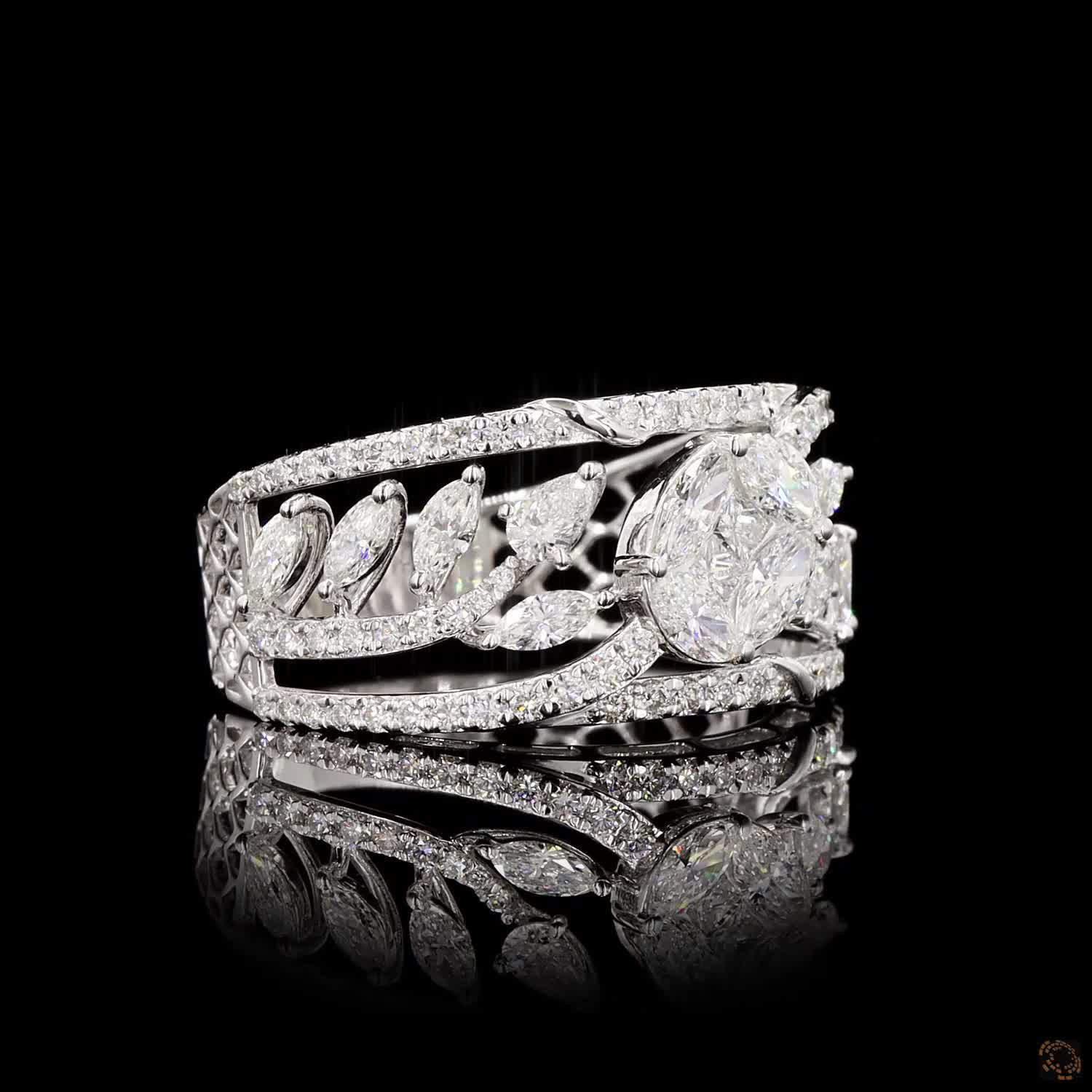 Diamond Ring in 18KT White Gold