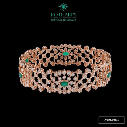 Emerald Diamond Bangles in 18KT Rose Gold