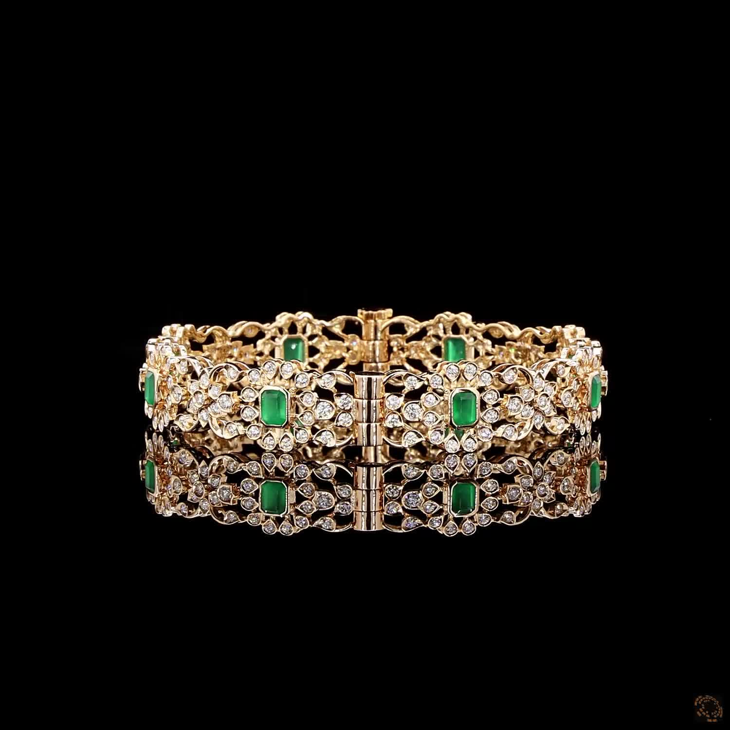 Emerald Diamond Bangles in 18KT Rose Gold