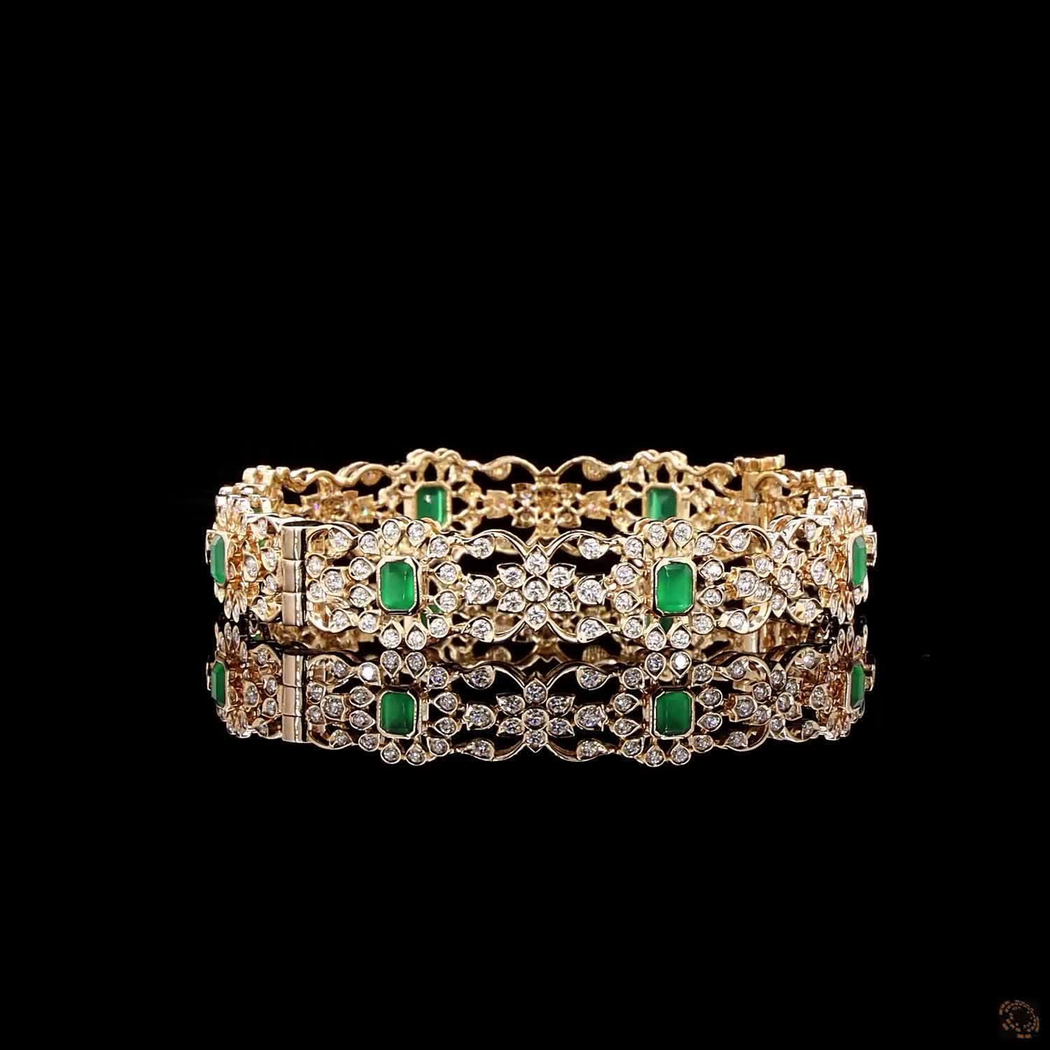 Emerald Diamond Bangles in 18KT Rose Gold