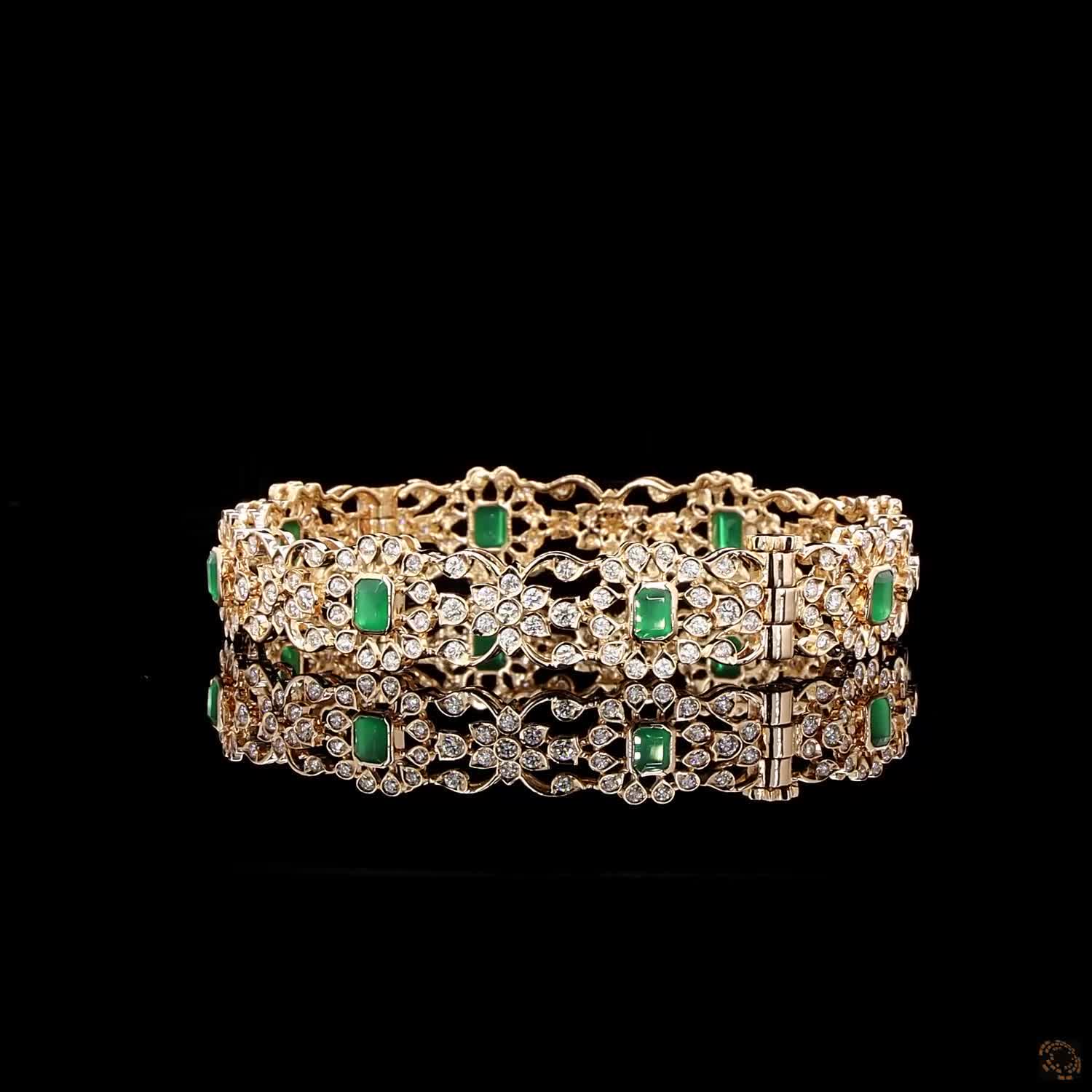 Emerald Diamond Bangles in 18KT Rose Gold