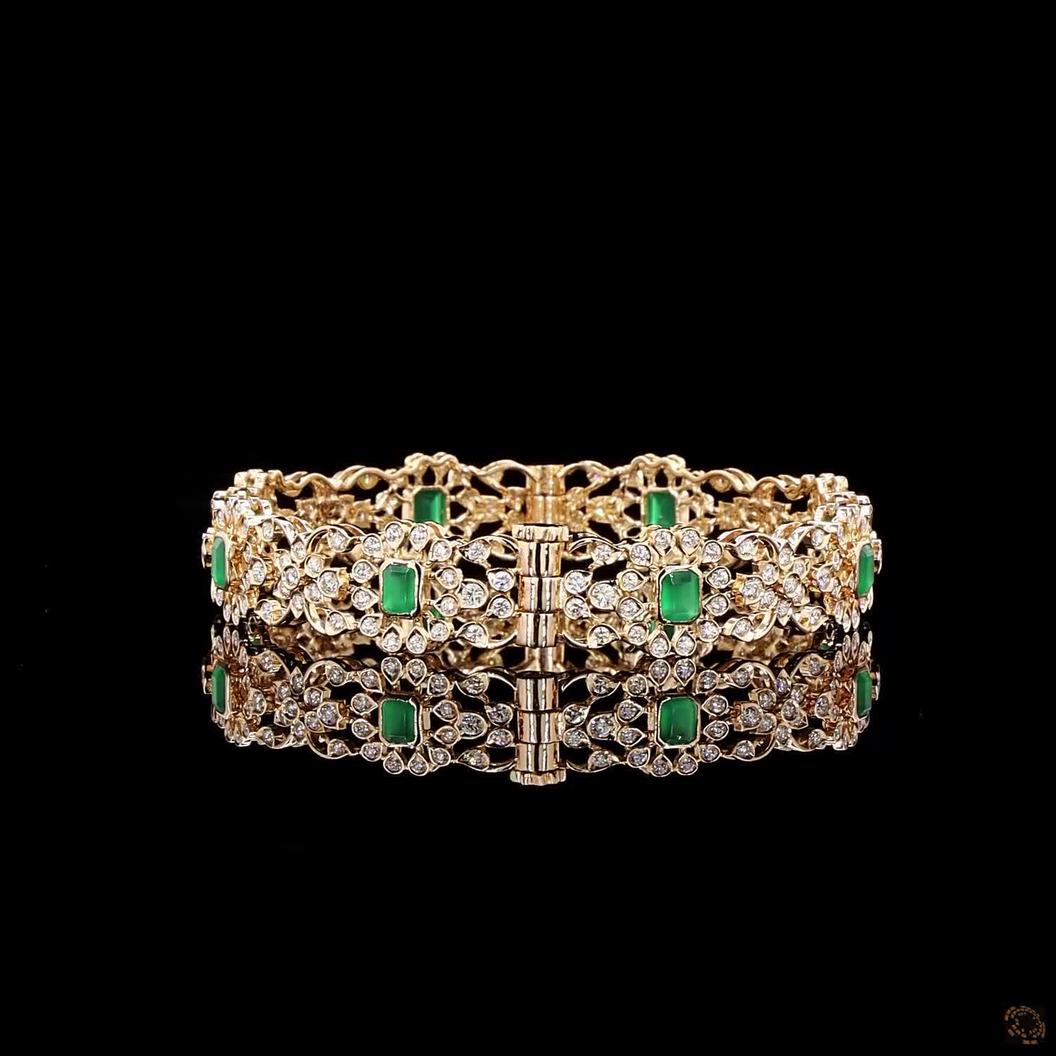 Emerald Diamond Bangles in 18KT Rose Gold