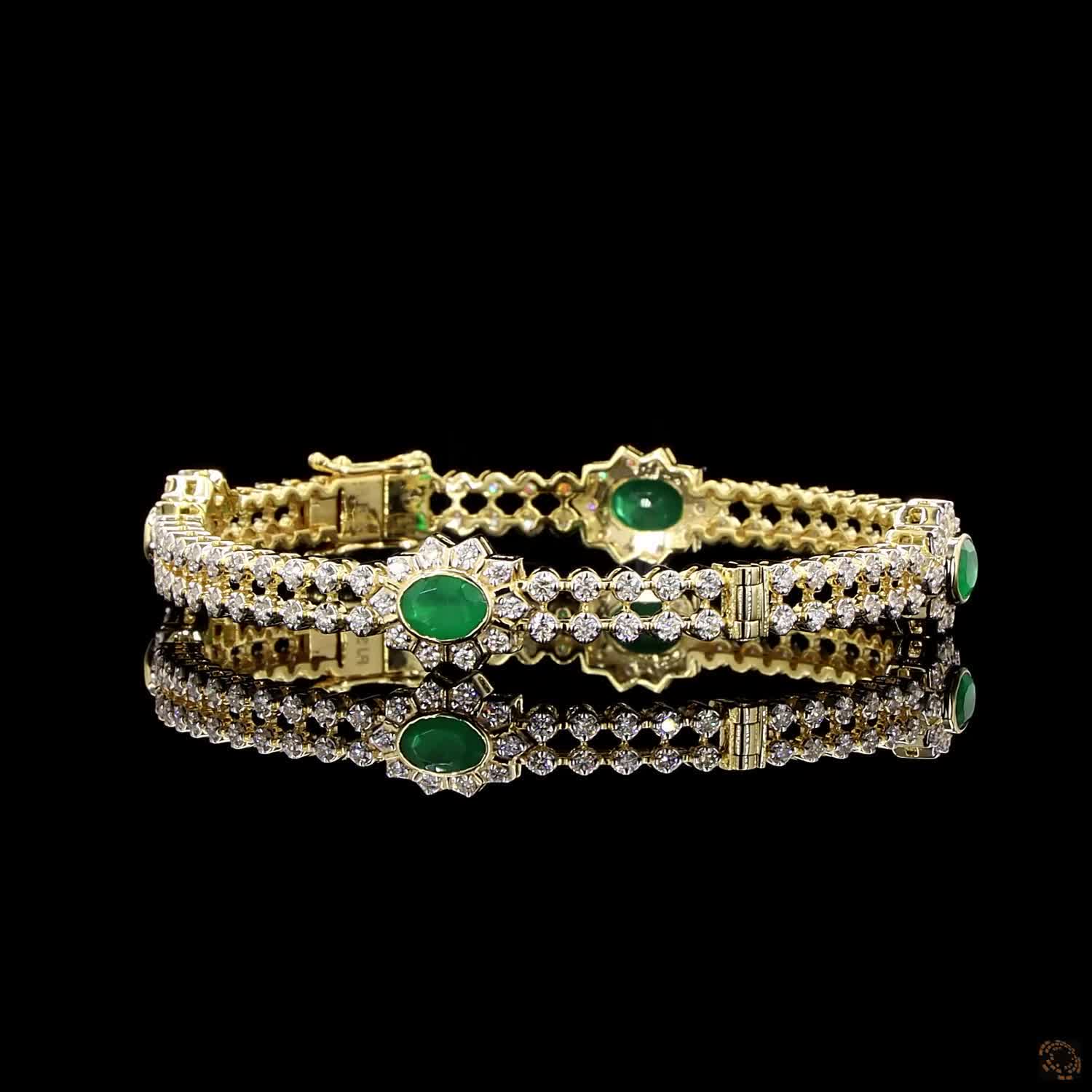 Emerald Diamond Bangles in 18KT Rose Gold