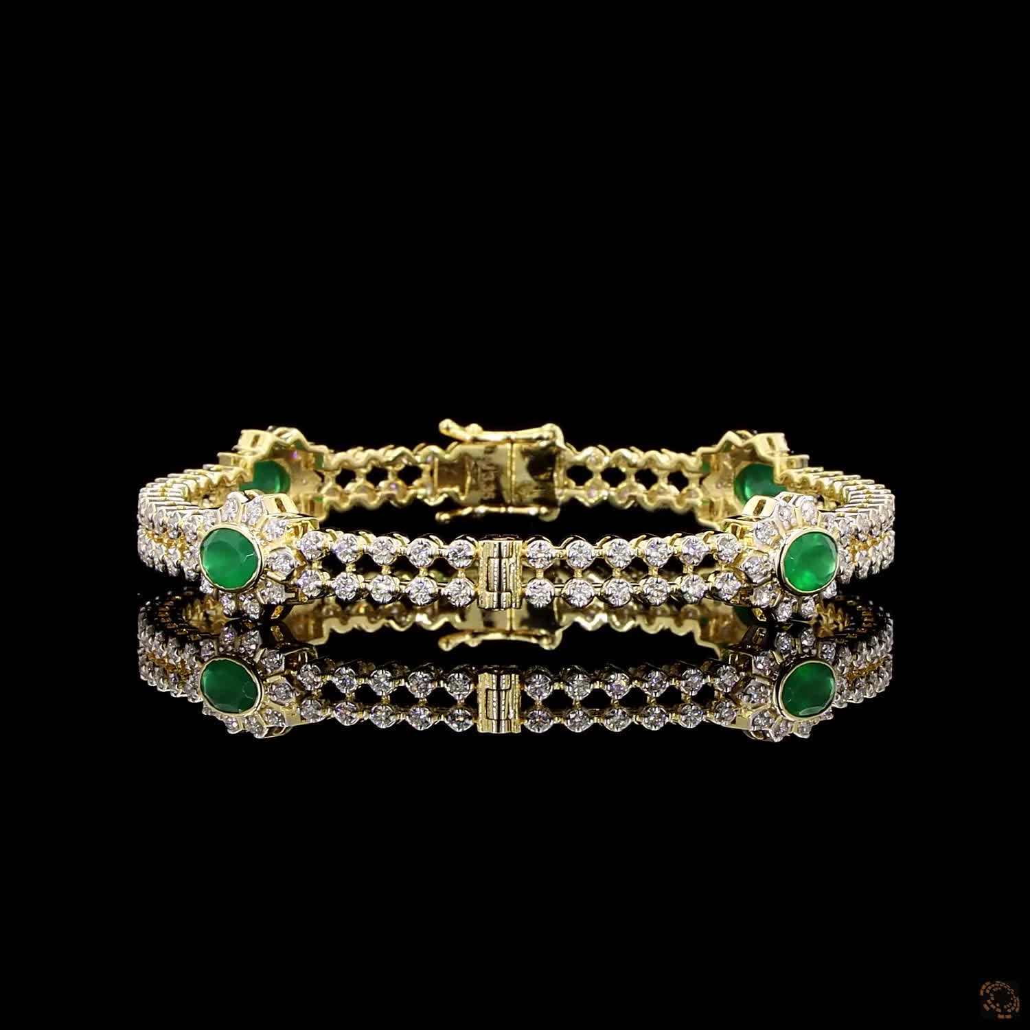 Emerald Diamond Bangles in 18KT Rose Gold