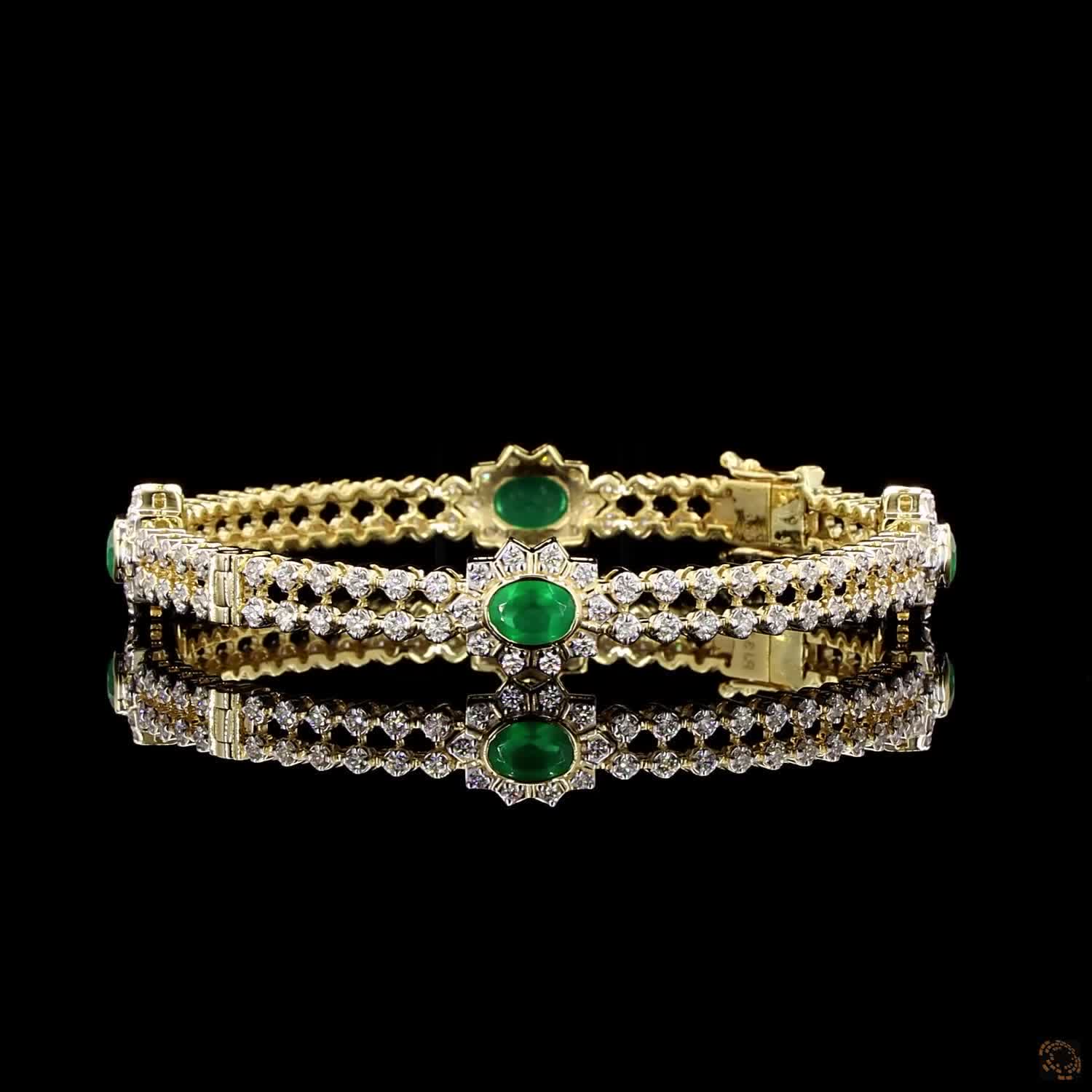 Emerald Diamond Bangles in 18KT Rose Gold