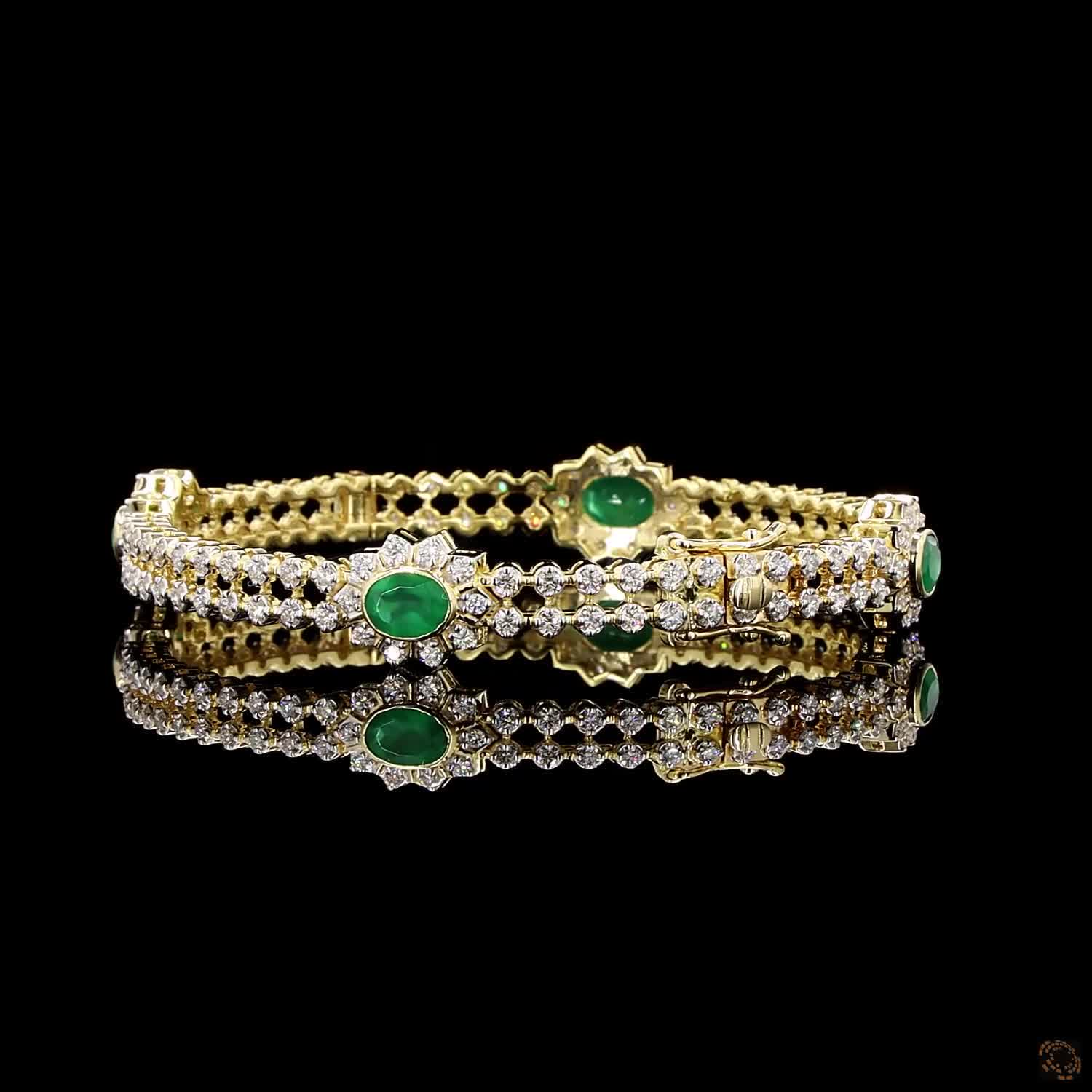 Emerald Diamond Bangles in 18KT Rose Gold