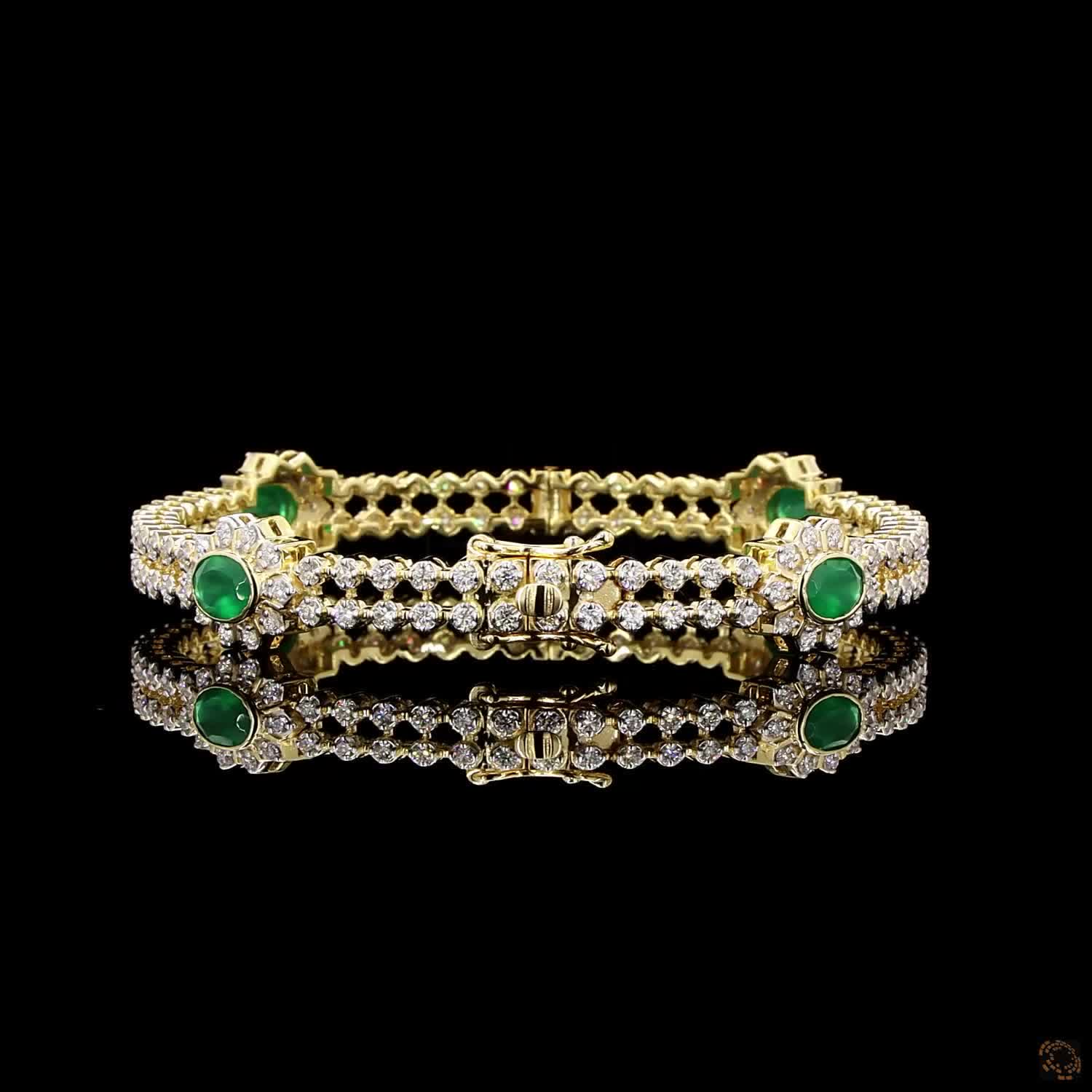 Emerald Diamond Bangles in 18KT Rose Gold