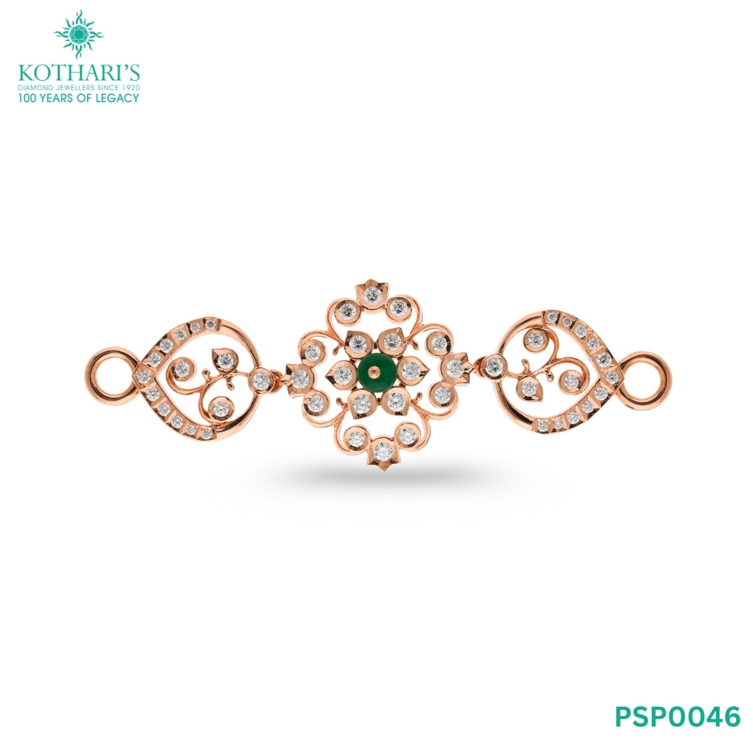 Twinkle Twin Diamond & Emerald Side Piece in 18KT Rose Gold