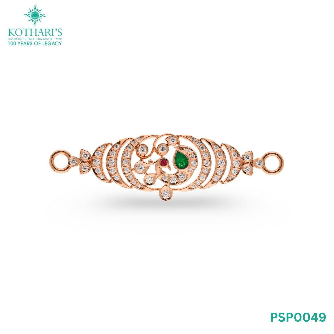 Emerald & Ruby Diamond Side Piece in 18KT Rose Gold