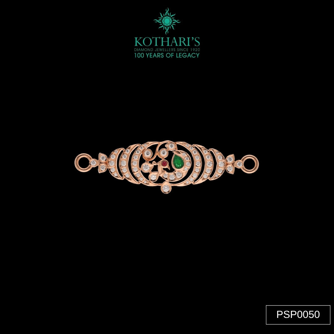 Emerald & Ruby Diamond Side Piece in 18KT Rose Gold