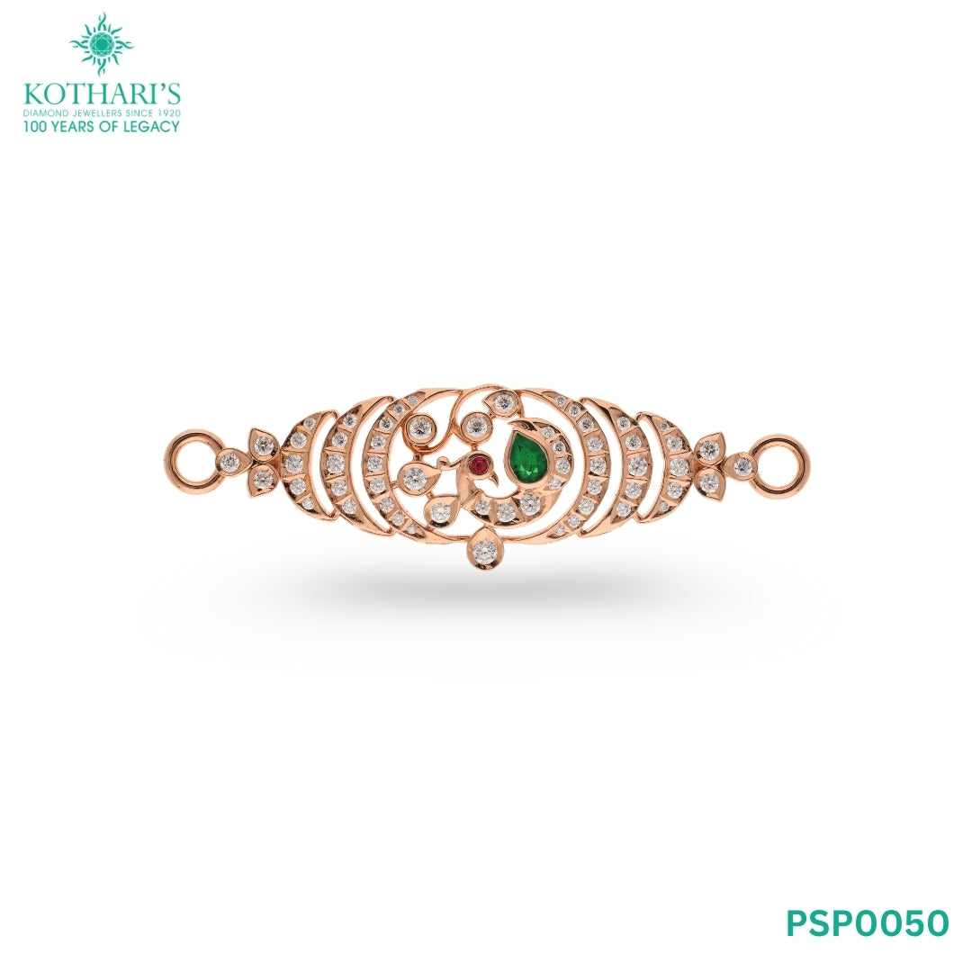 Emerald & Ruby Diamond Side Piece in 18KT Rose Gold