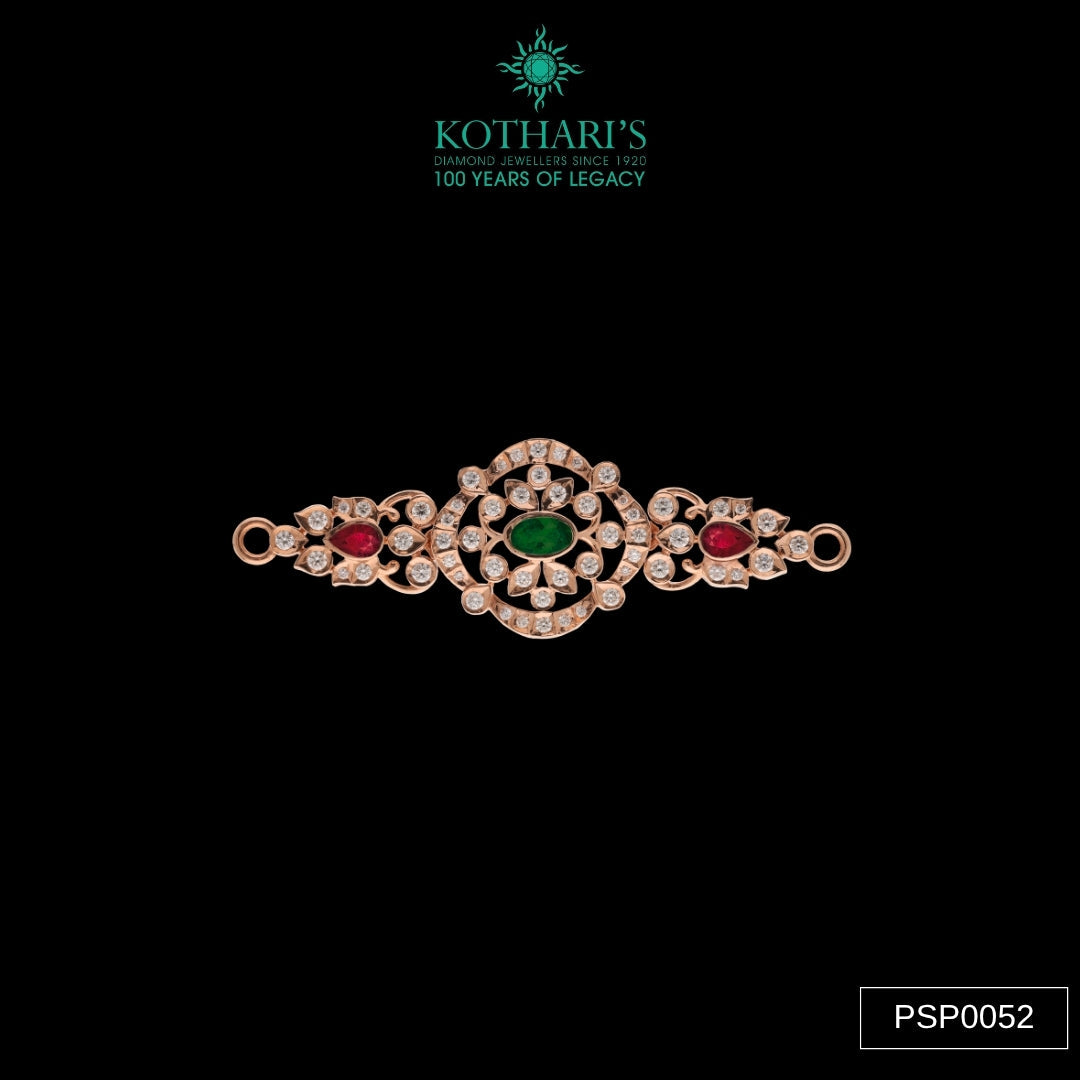 Emerald & Ruby Diamond Side Piece in 18KT Rose Gold
